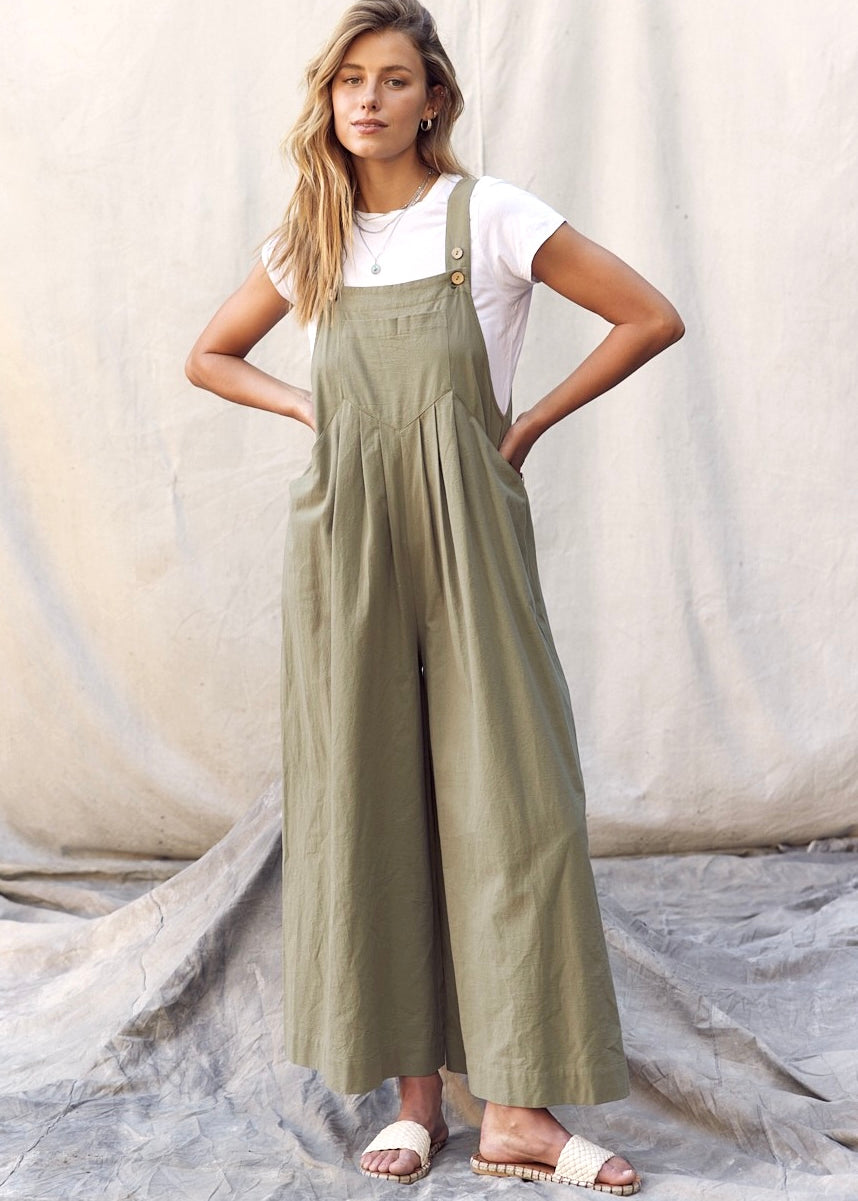 In My Dreams Wide Leg Cotton Jumpsuit - alldeserved.com
