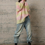 COZY Stripe Distressed Loose Pullover Sweater - alldeserved.com
