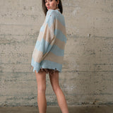 COZY Stripe Distressed Loose Pullover Sweater - alldeserved.com