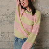 COZY Stripe Distressed Loose Pullover Sweater - alldeserved.com