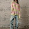 COZY Stripe Distressed Loose Pullover Sweater - alldeserved.com
