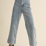 Sofie Cuffed Straight Crop Jeans - alldeserved.com