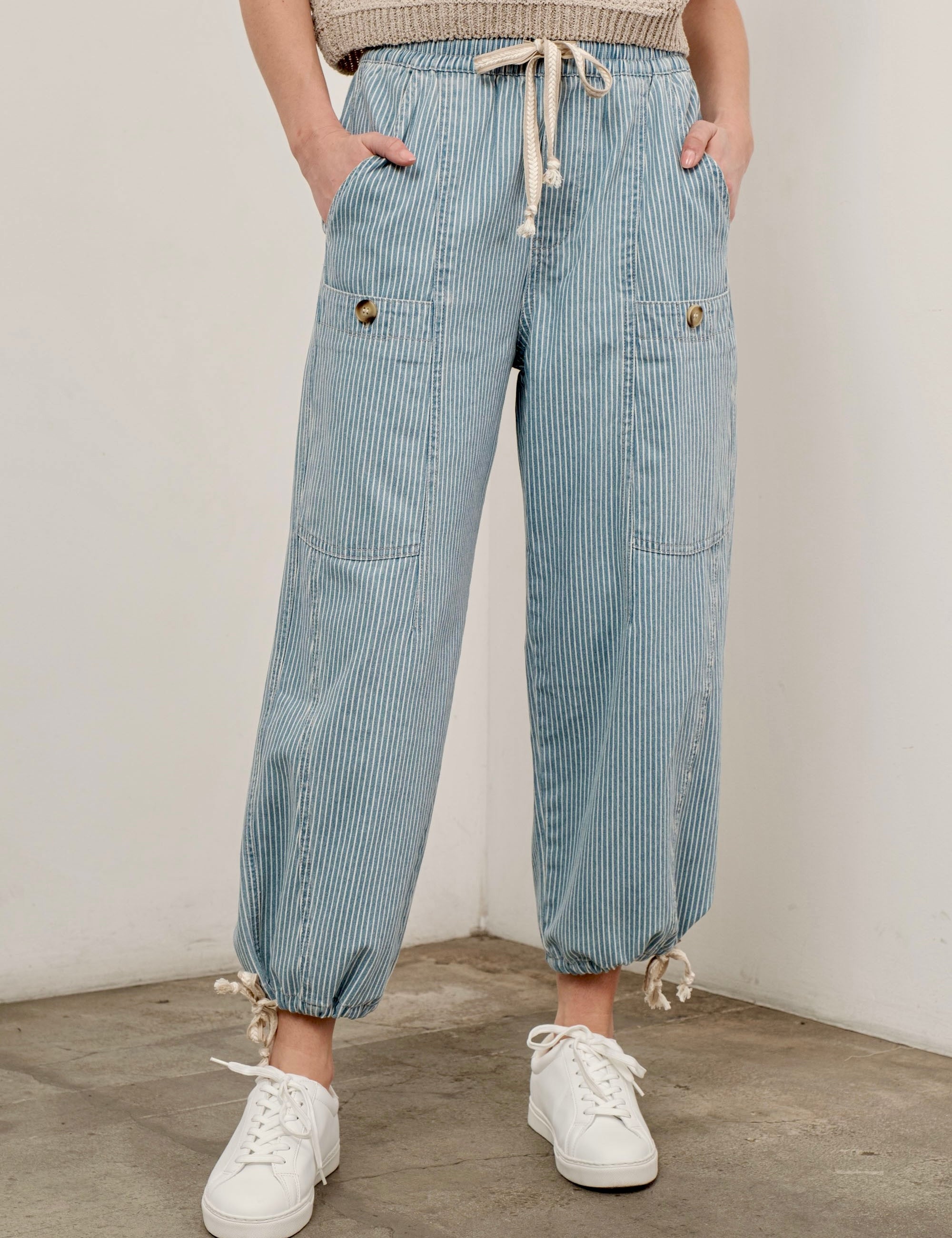 Malibu Striped Pull-On Pants - alldeserved.com