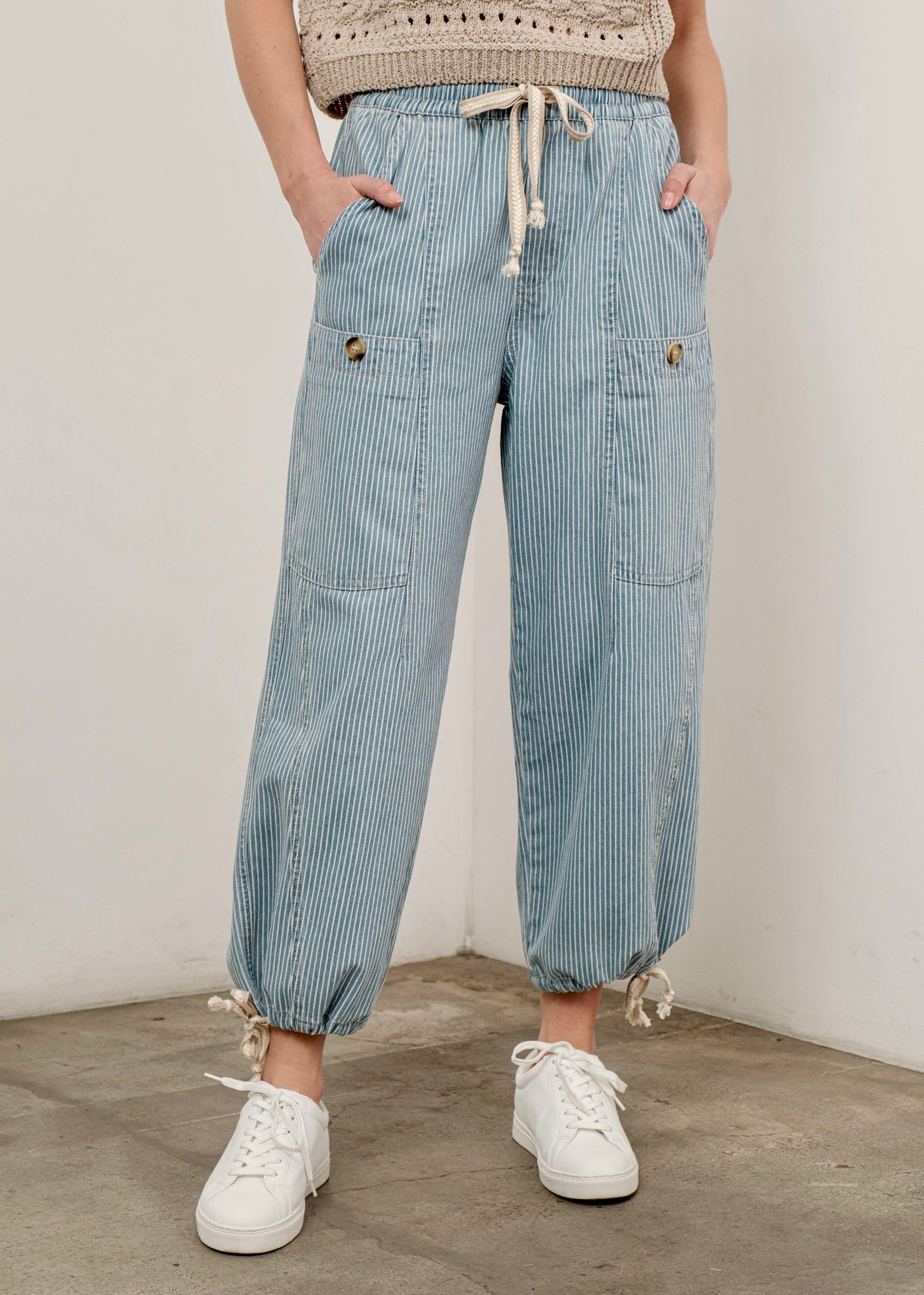 Malibu Striped Pull-On Pants - alldeserved.com