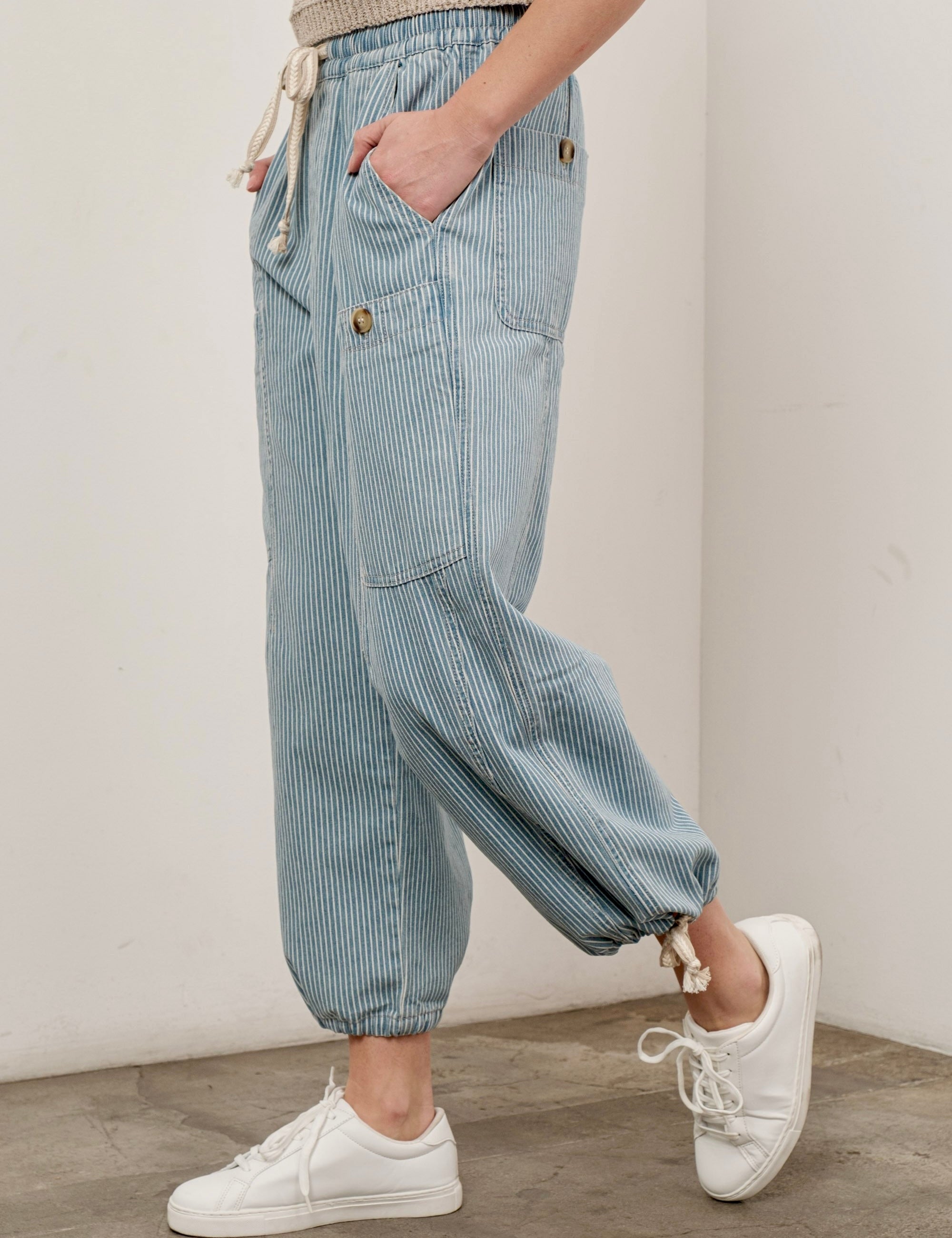 Malibu Striped Pull-On Pants - alldeserved.com