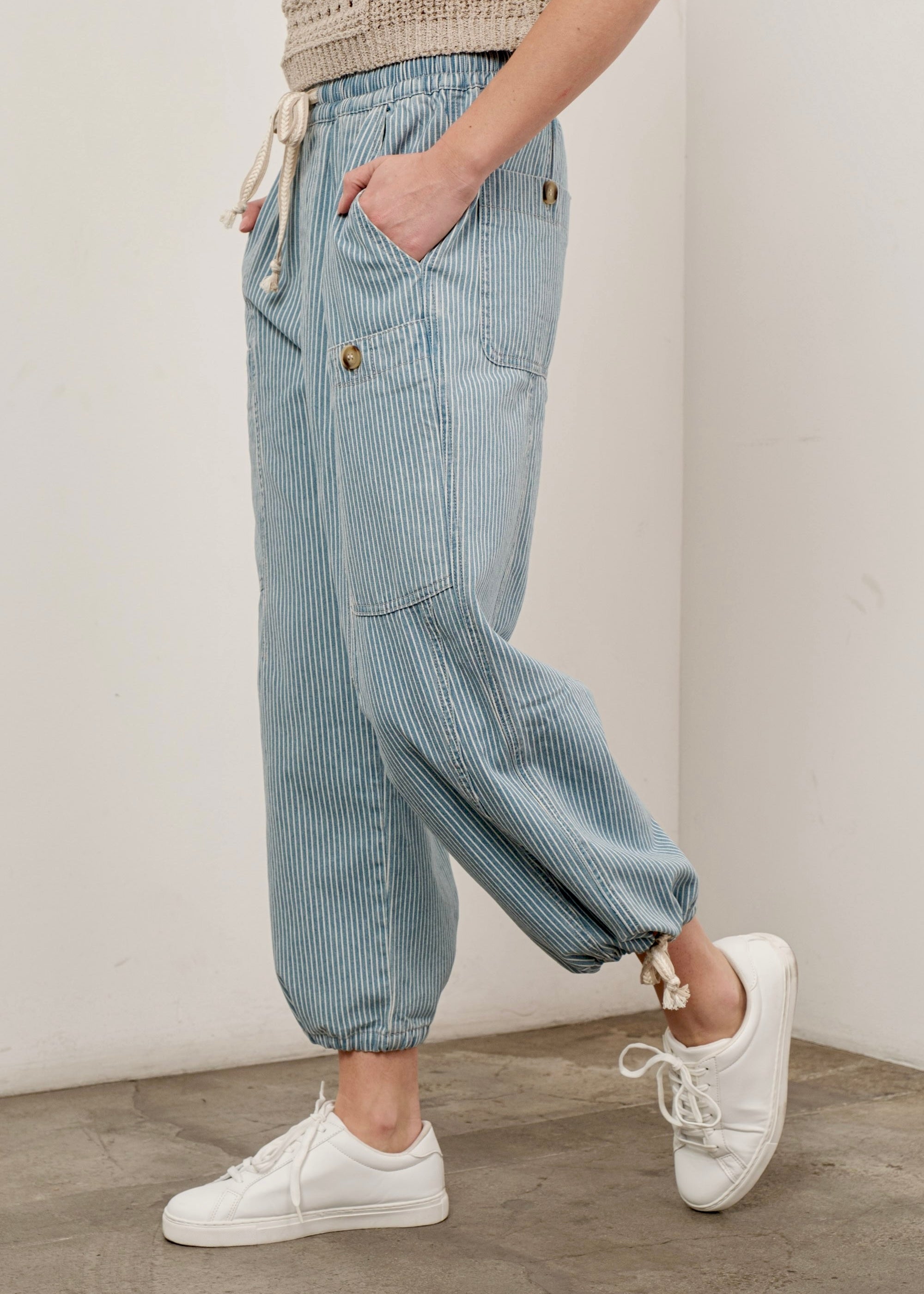 Malibu Striped Pull-On Pants - alldeserved.com