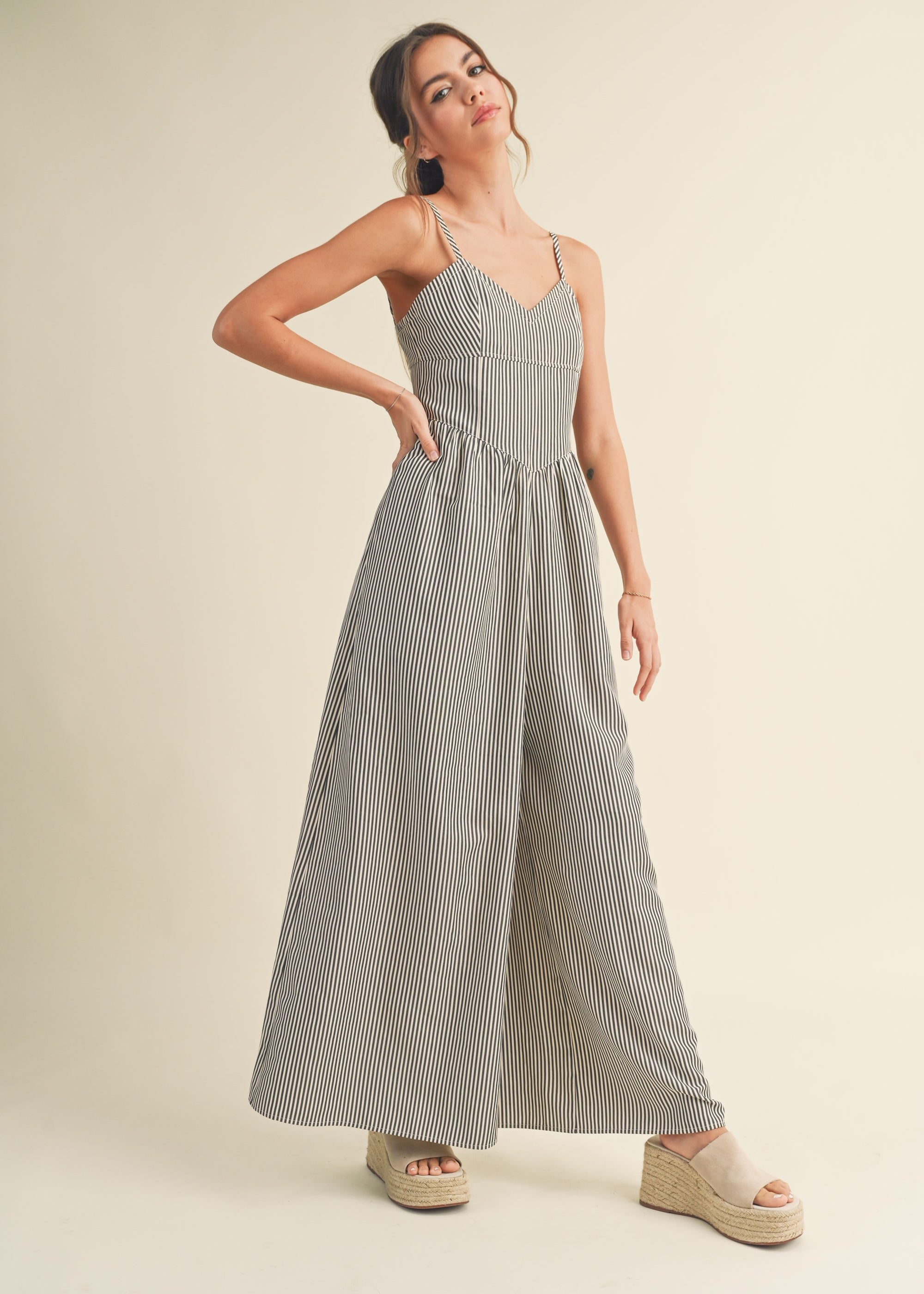 Always Yours Striped Jumpsuit - alldeserved.com