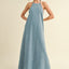 Elliot Backless A-Line Denim Maxi Dress - alldeserved.com