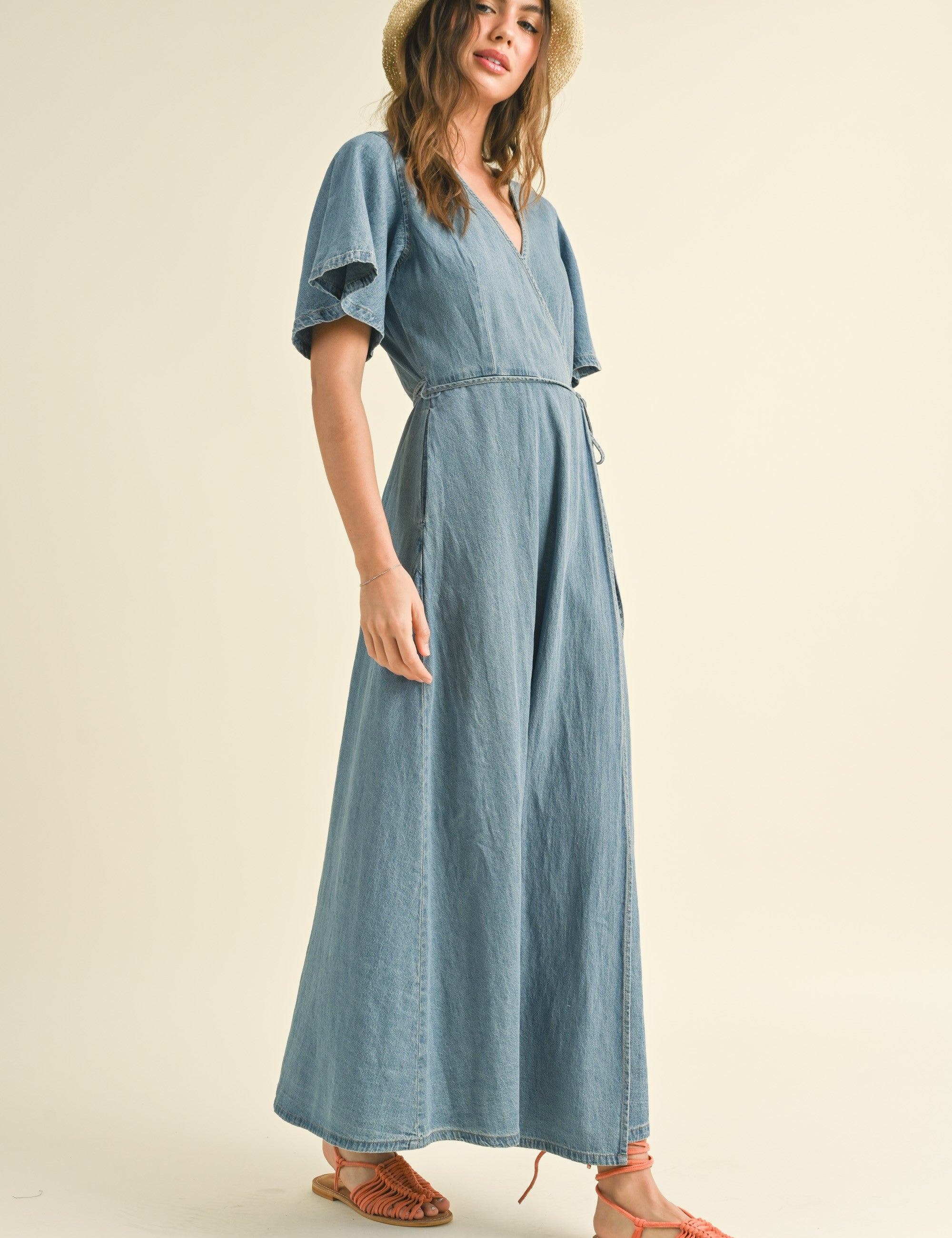 Bluebell Maxi Denim Wrap Dress - alldeserved.com