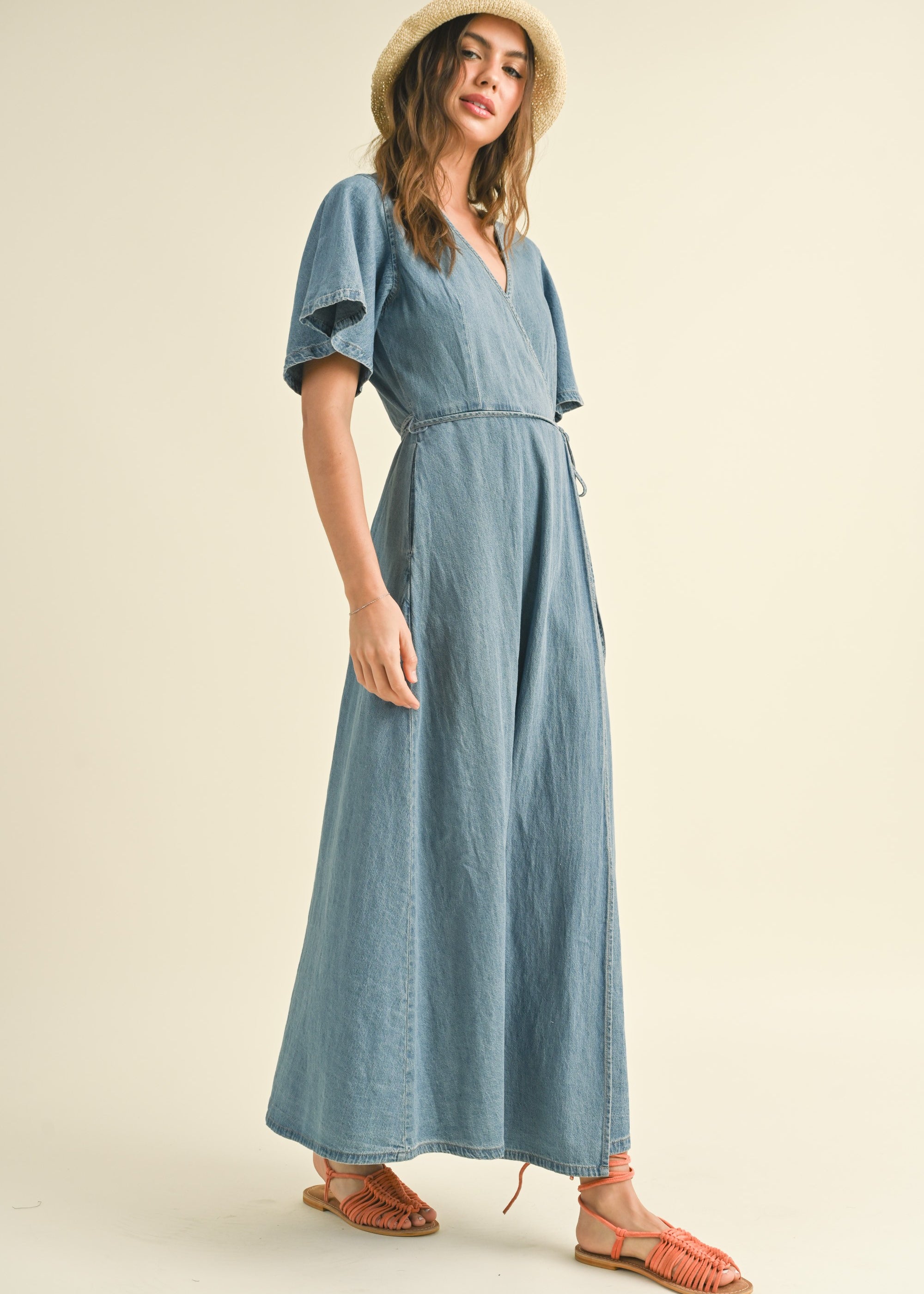 Bluebell Maxi Denim Wrap Dress - alldeserved.com