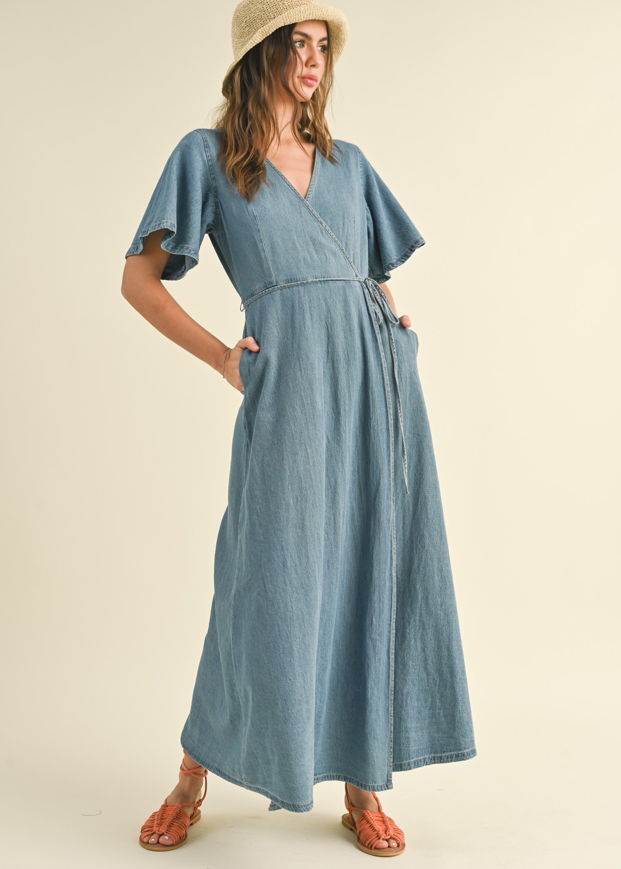 Bluebell Maxi Denim Wrap Dress - alldeserved.com