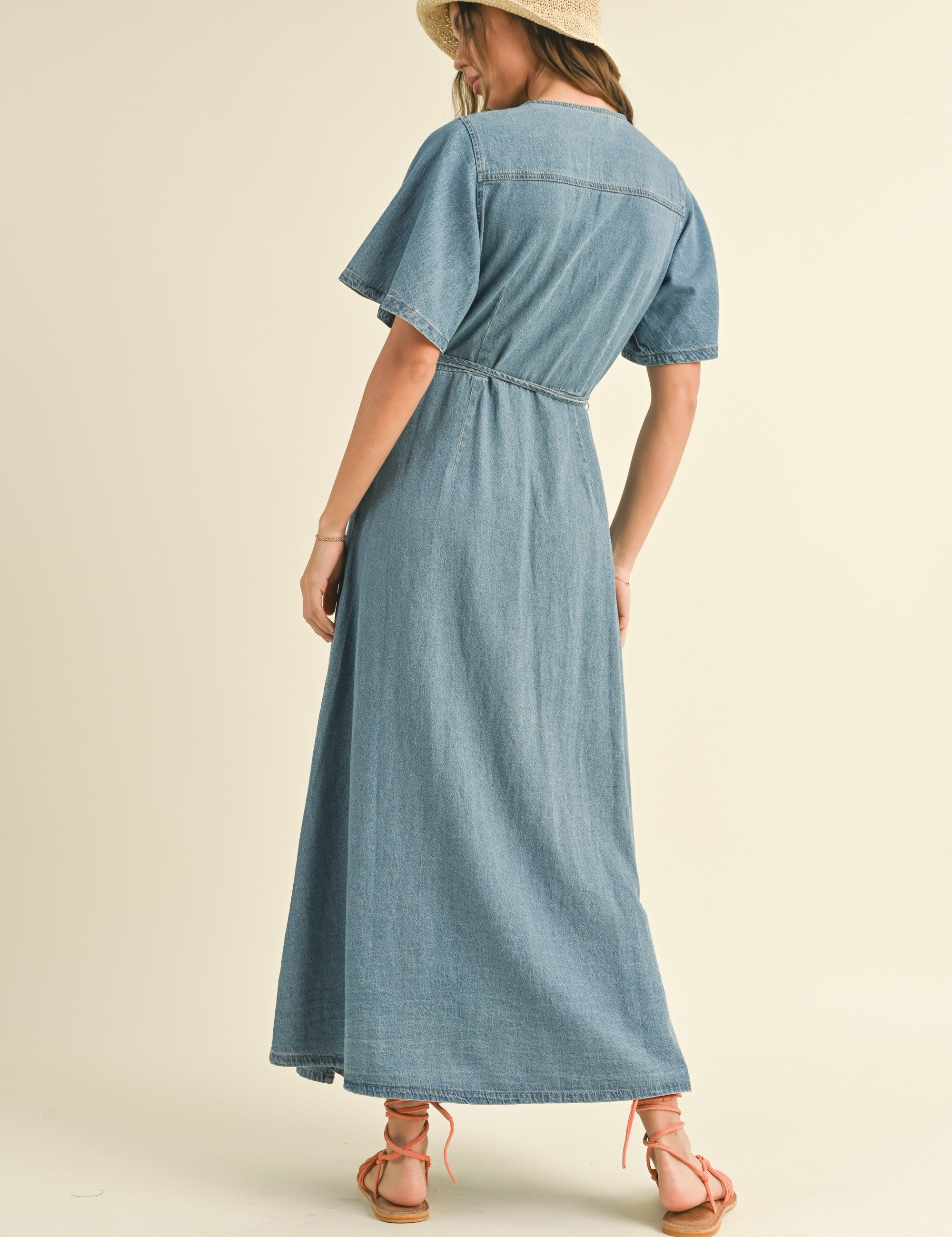 Bluebell Maxi Denim Wrap Dress - alldeserved.com