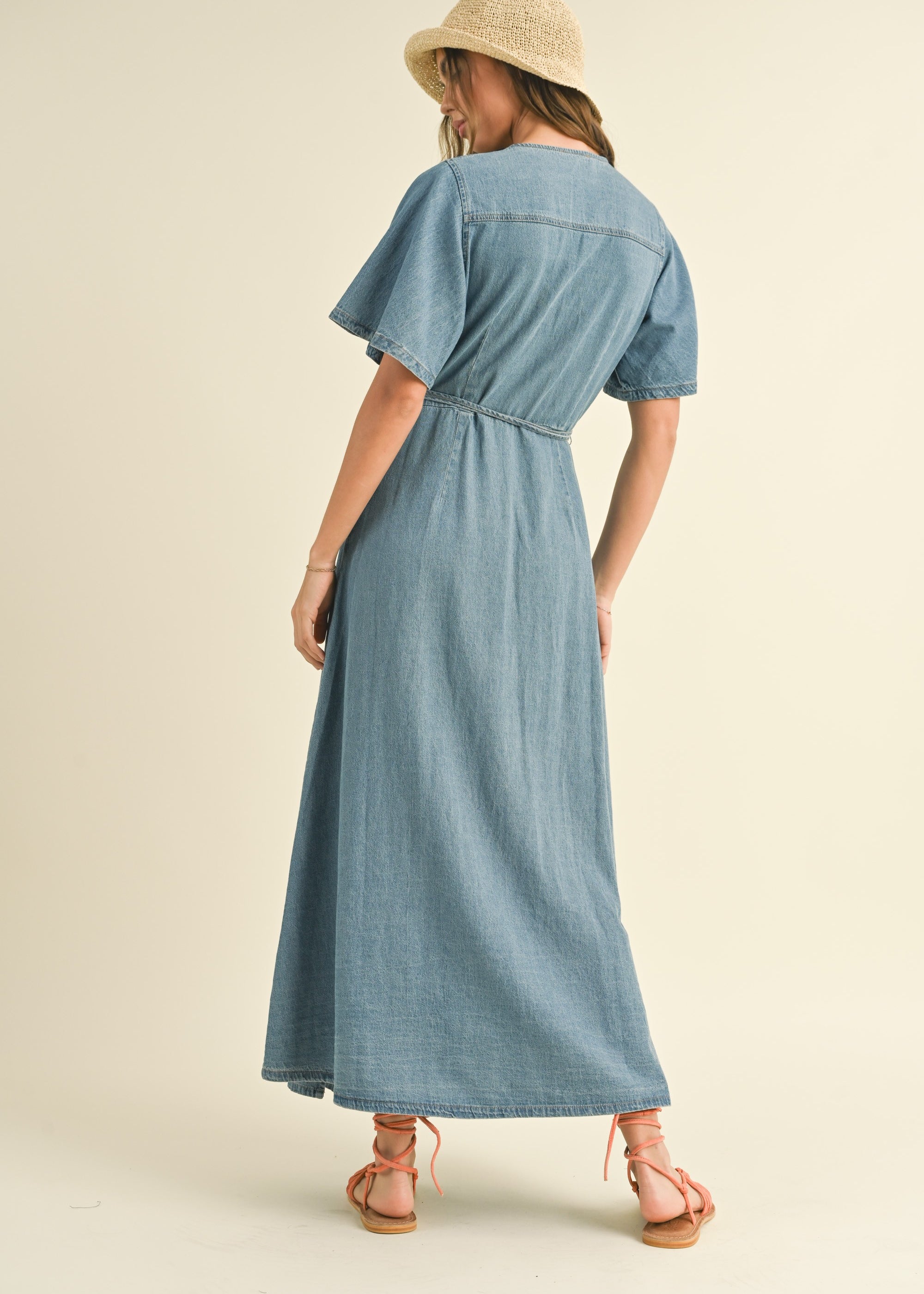 Bluebell Maxi Denim Wrap Dress - alldeserved.com