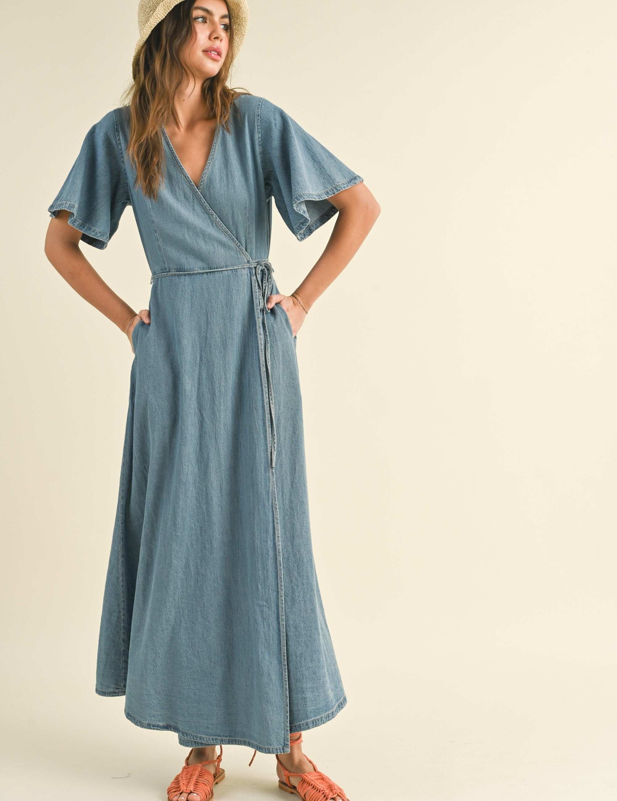 Bluebell Maxi Denim Wrap Dress - alldeserved.com