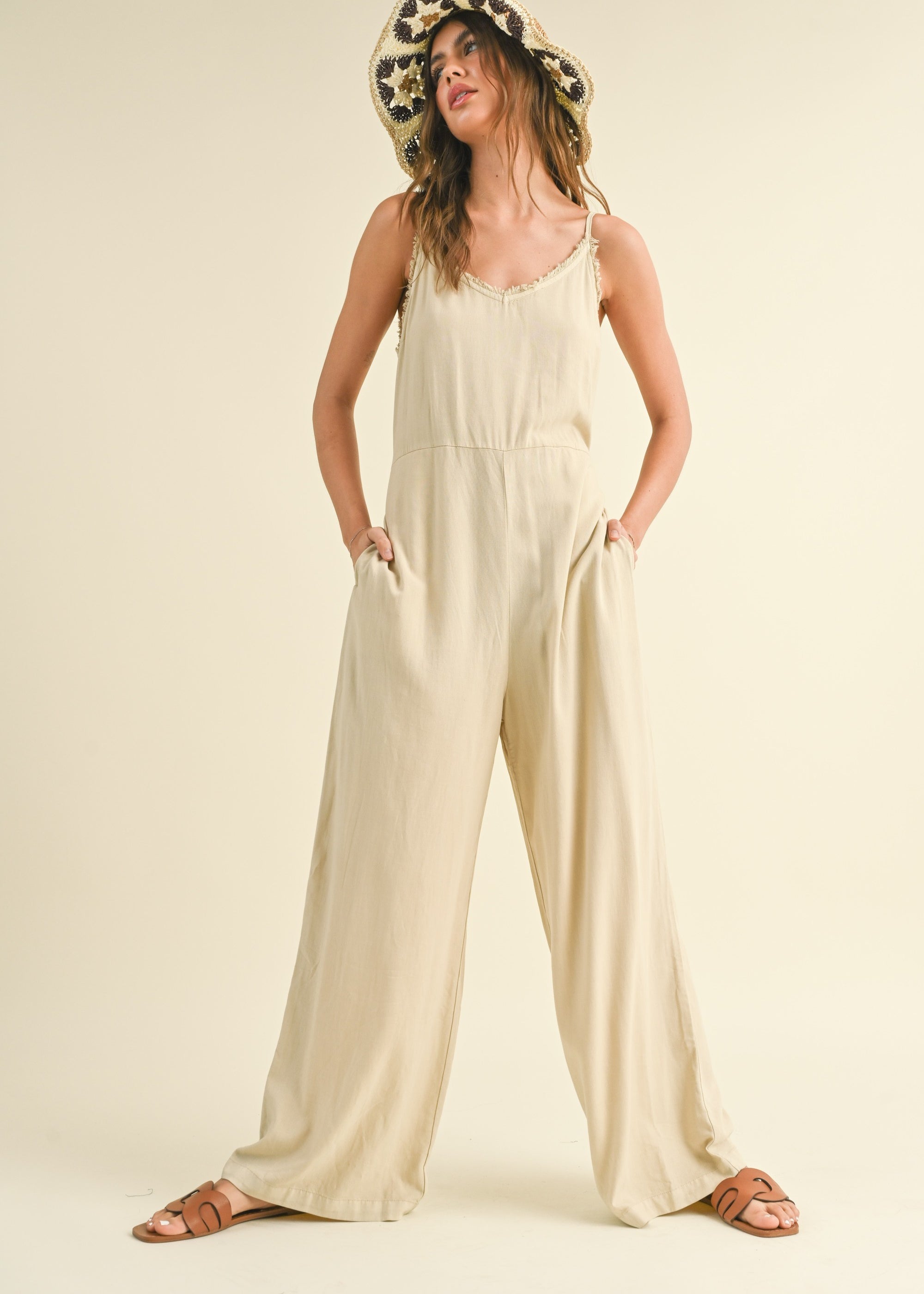 Boho Solid Sleeveless Jumpsuit - alldeserved.com