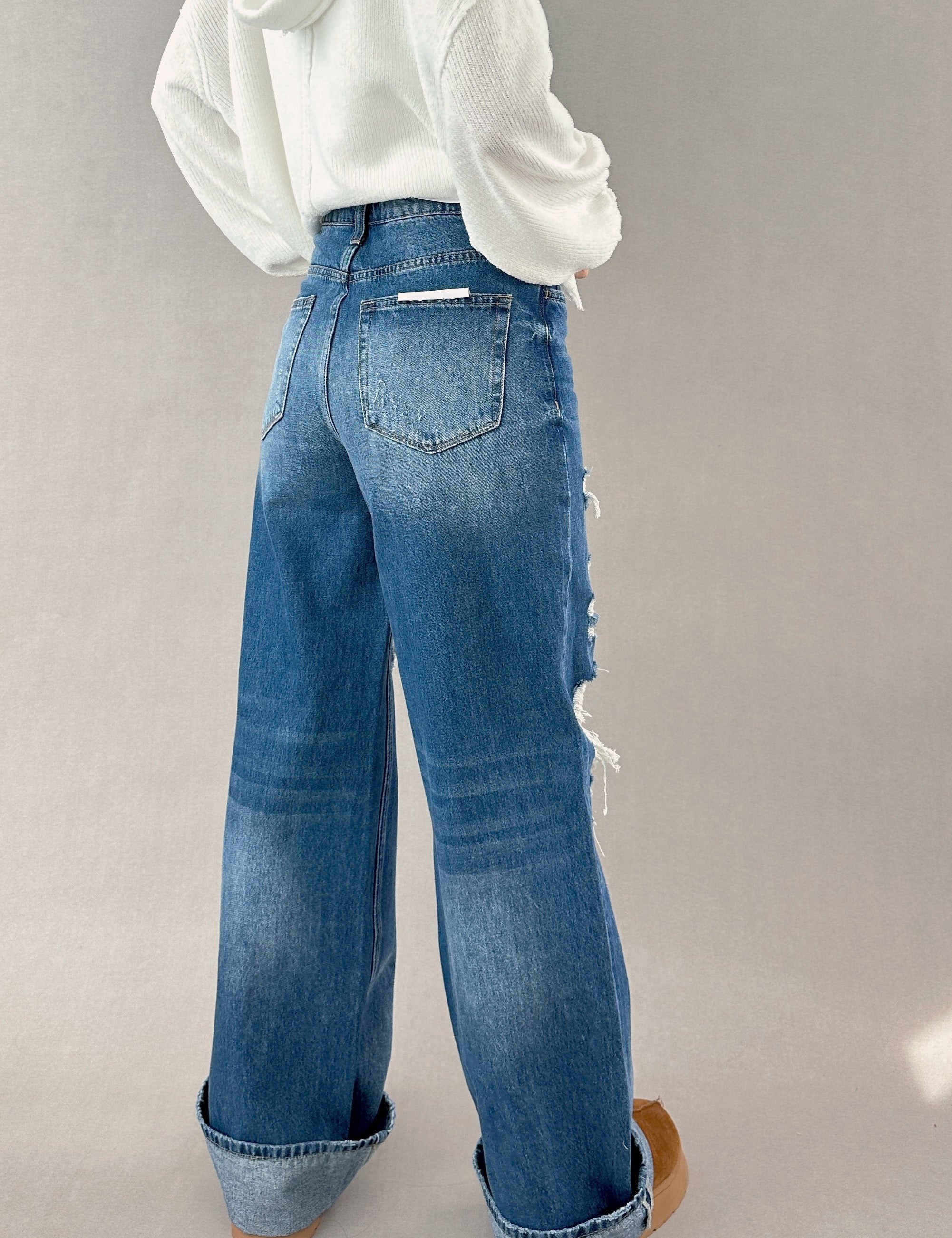 Margot Ripped Wide Leg Jeans - alldeserved.com