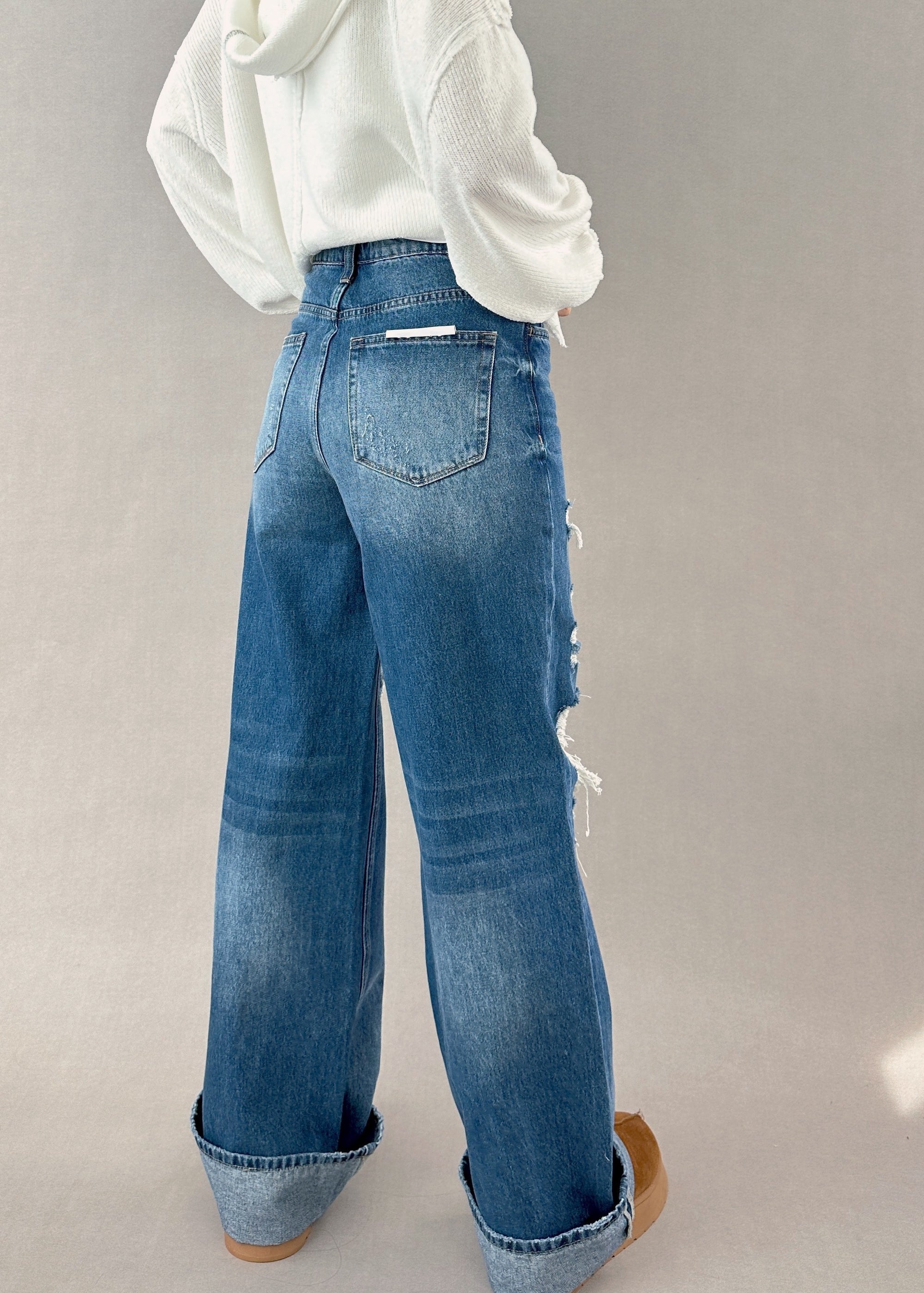 Margot Ripped Wide Leg Jeans - alldeserved.com