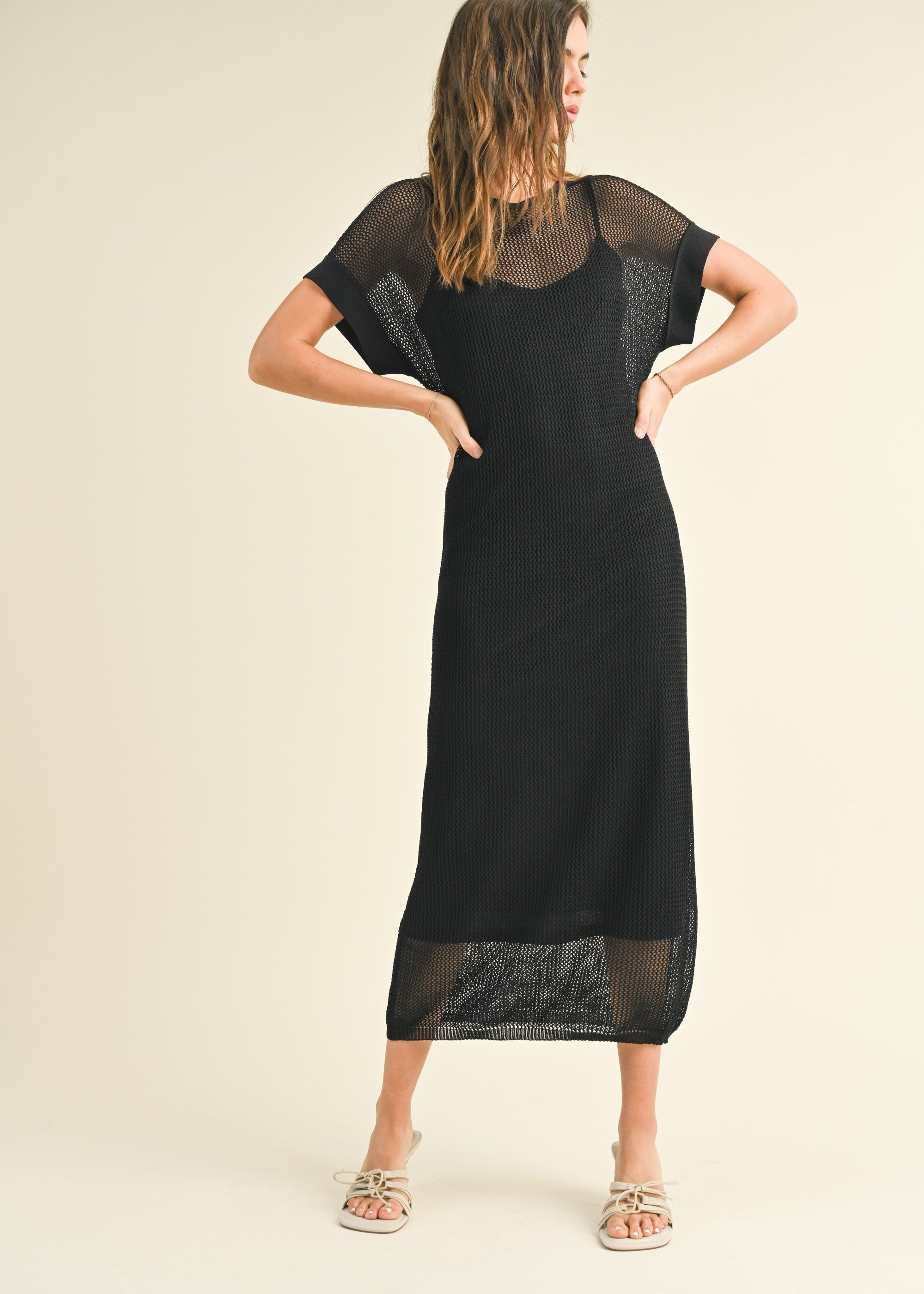 Ivy Mesh Long Dress with Slip - alldeserved.com