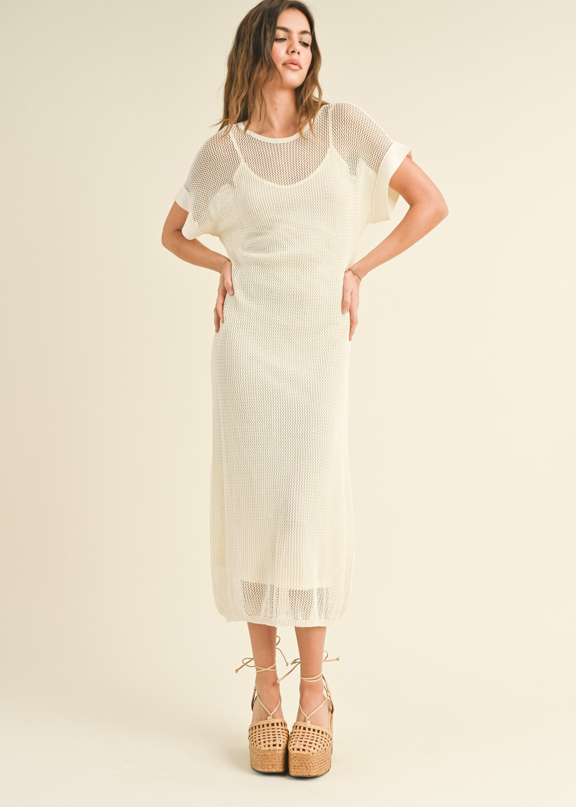 Ivy Mesh Long Dress with Slip - alldeserved.com