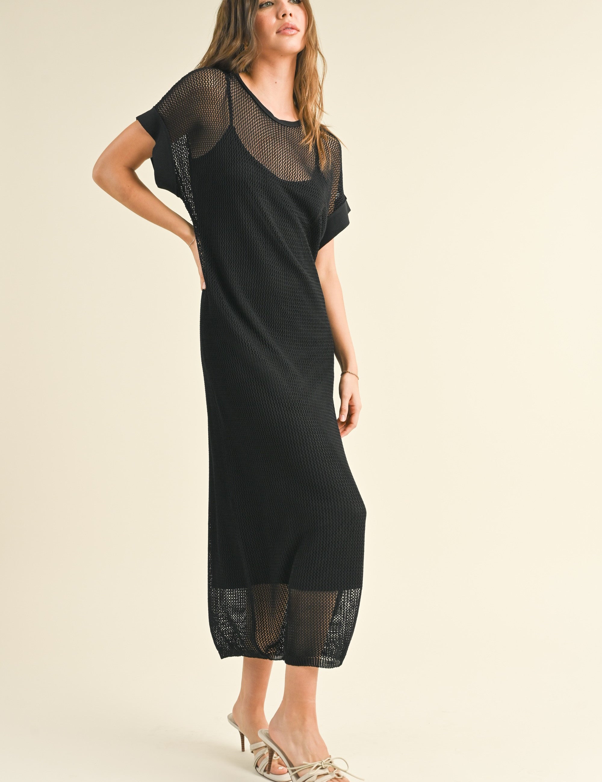 Ivy Mesh Long Dress with Slip - alldeserved.com