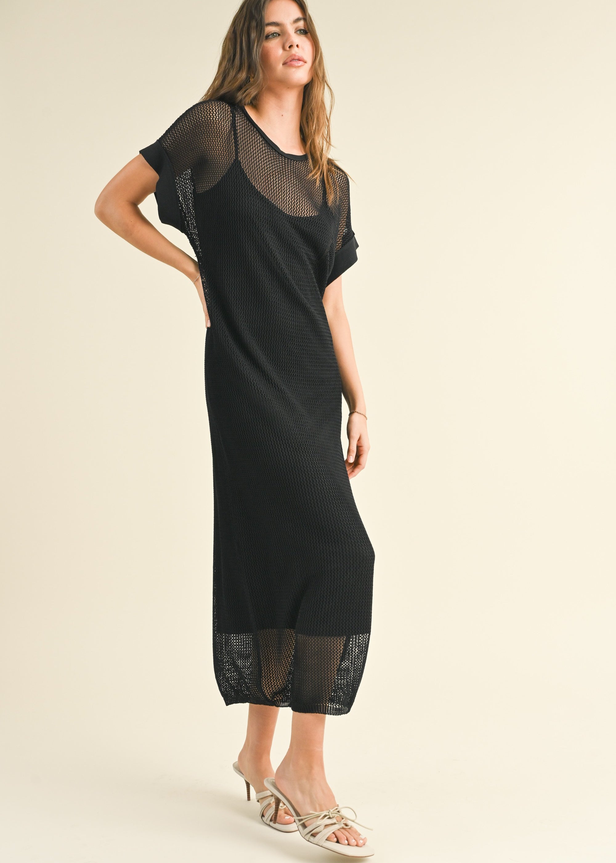 Ivy Mesh Long Dress with Slip - alldeserved.com