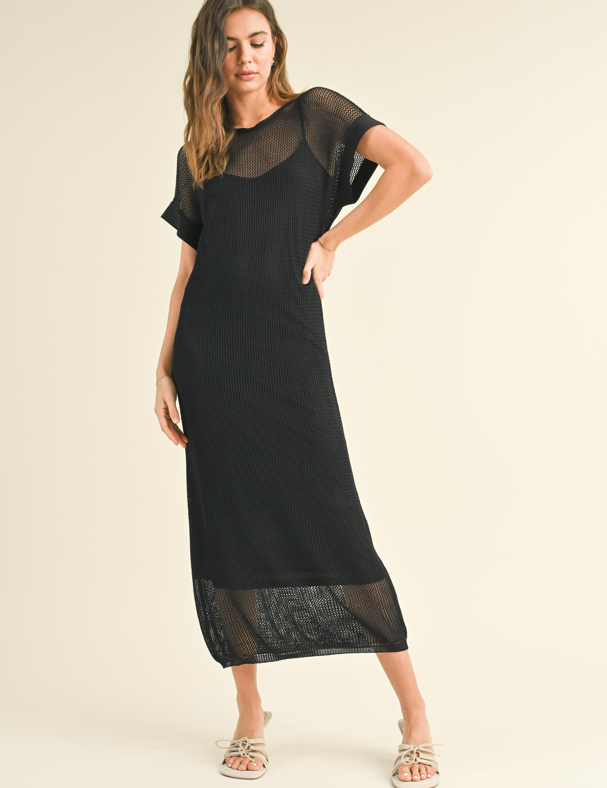 Ivy Mesh Long Dress with Slip - alldeserved.com