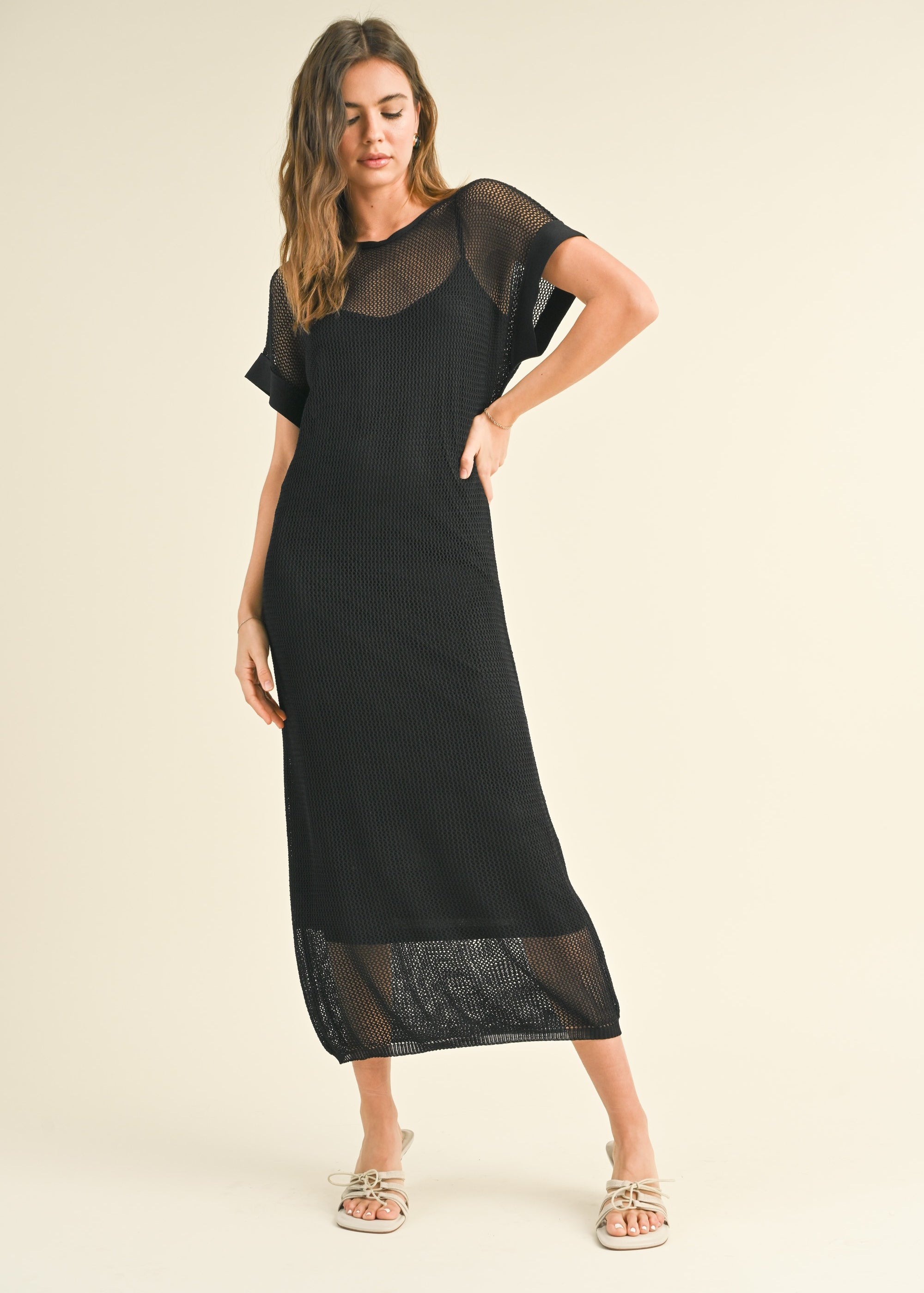 Ivy Mesh Long Dress with Slip - alldeserved.com