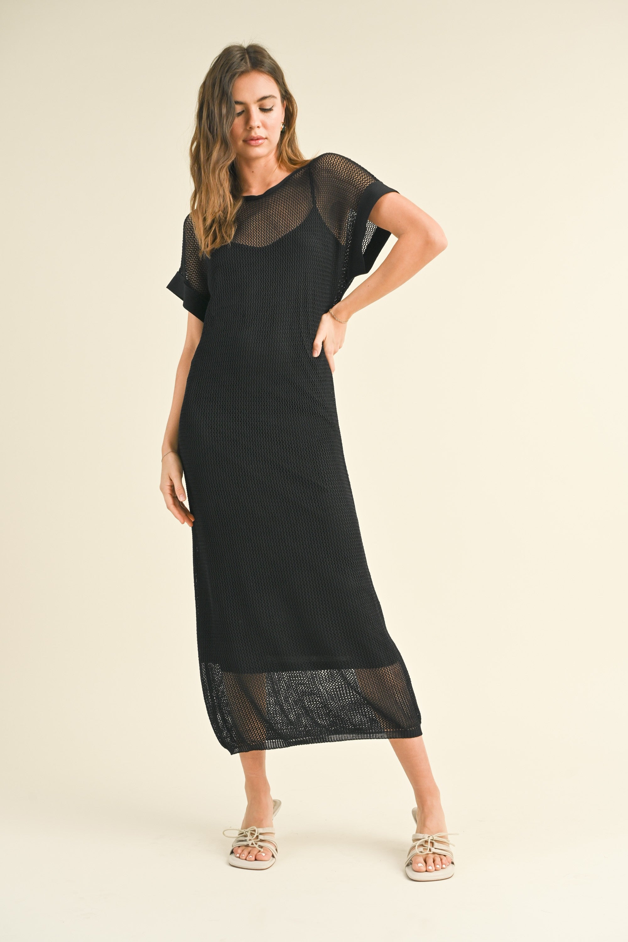 Ivy Mesh Long Dress with Slip - alldeserved.com