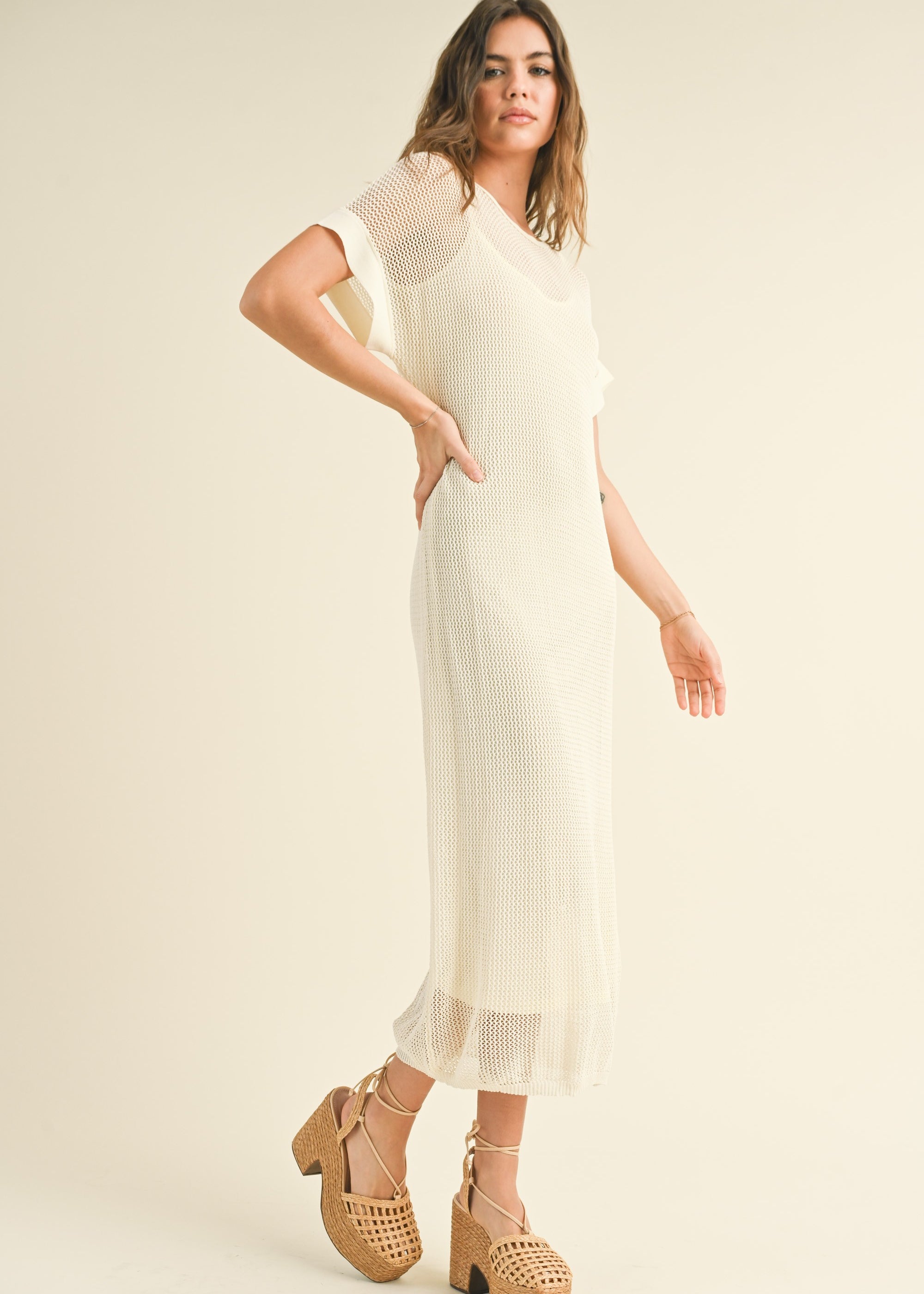 Ivy Mesh Long Dress with Slip - alldeserved.com