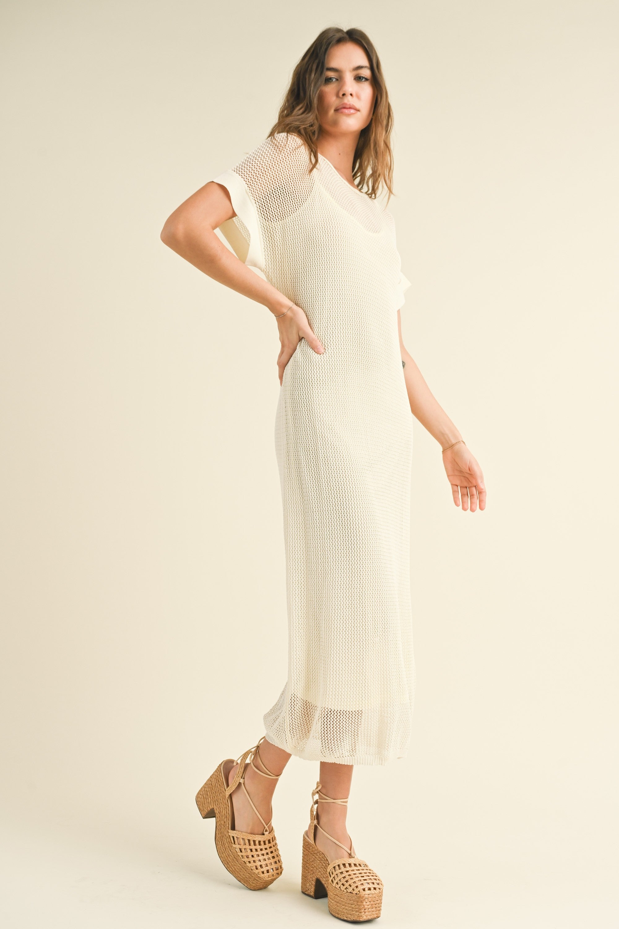 Ivy Mesh Long Dress with Slip - alldeserved.com