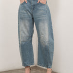  Good Luck Barrel Jeans in Washed Denim - front view
