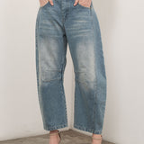  Good Luck Barrel Jeans in Washed Denim - front view