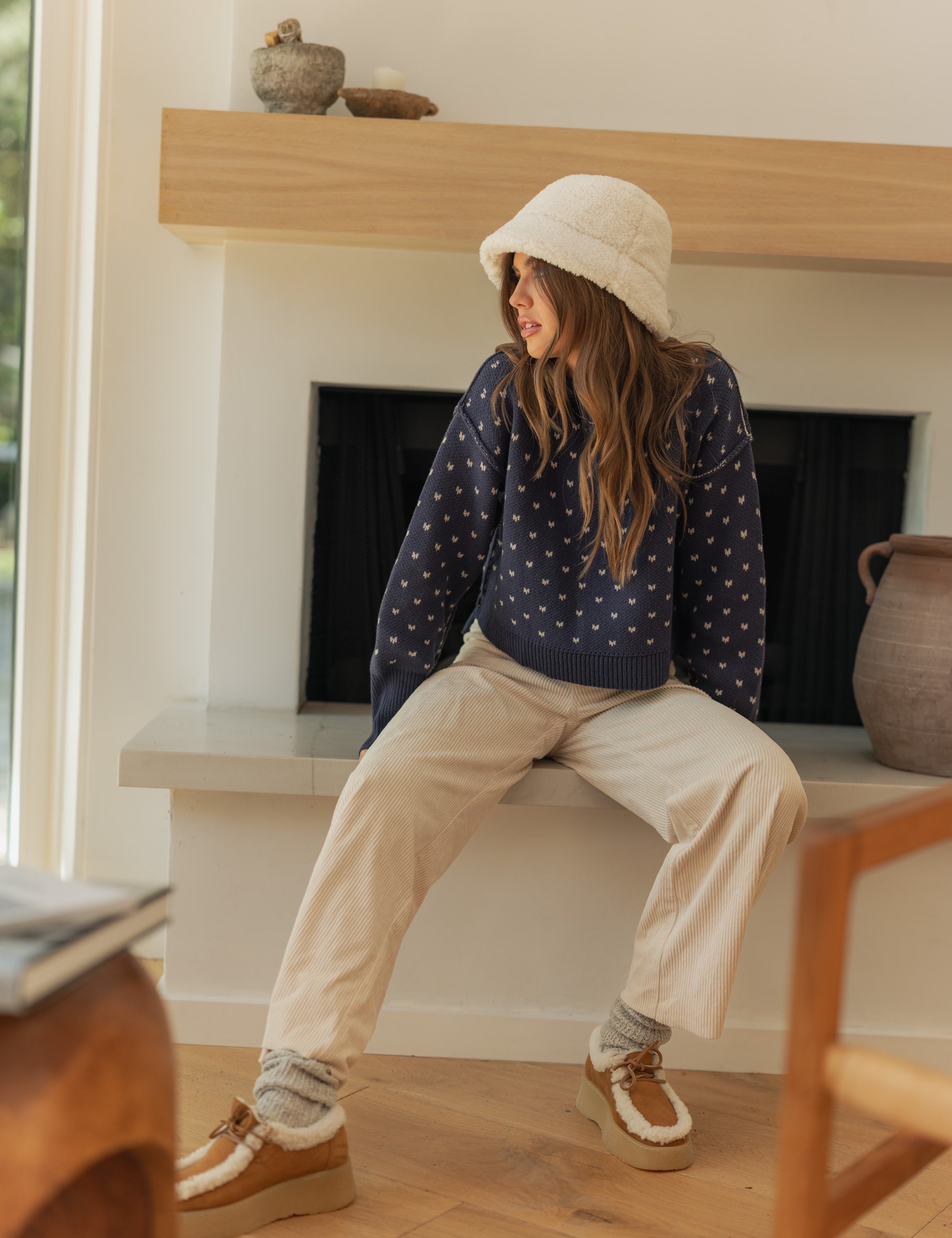 Heartbeat Patterned Cropped Sweater - alldeserved.com