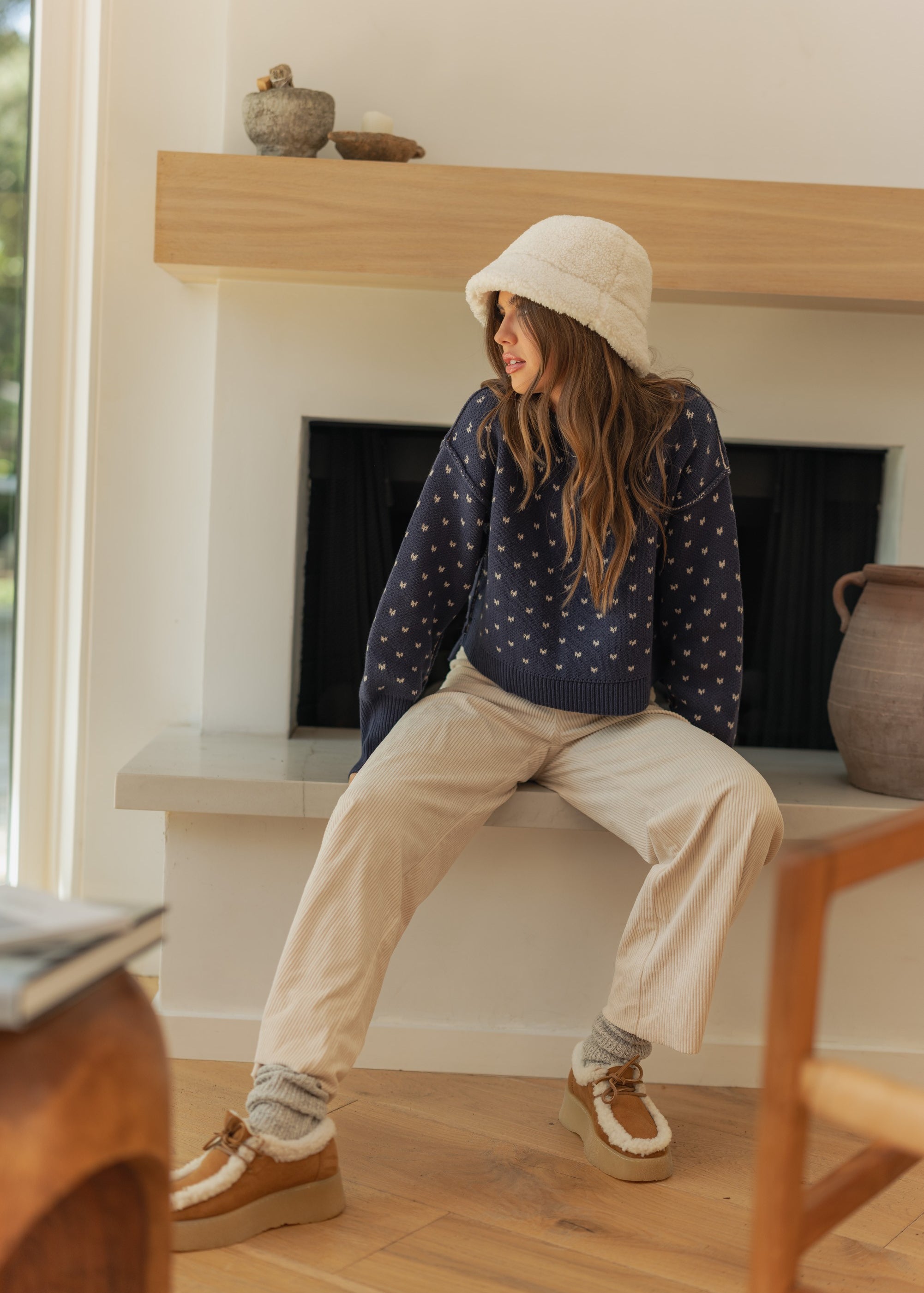 Heartbeat Patterned Cropped Sweater - alldeserved.com