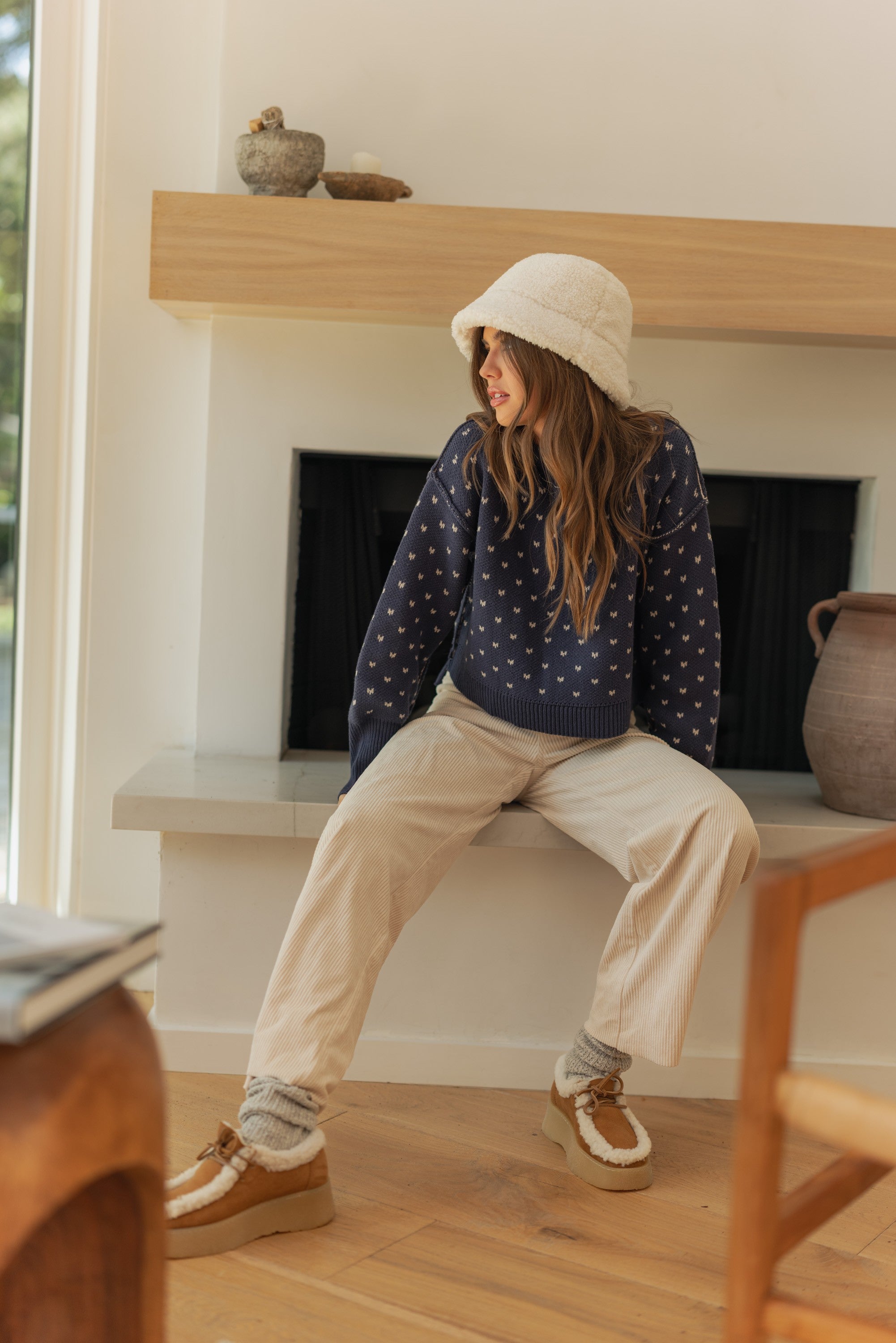 Heartbeat Patterned Cropped Sweater - alldeserved.com