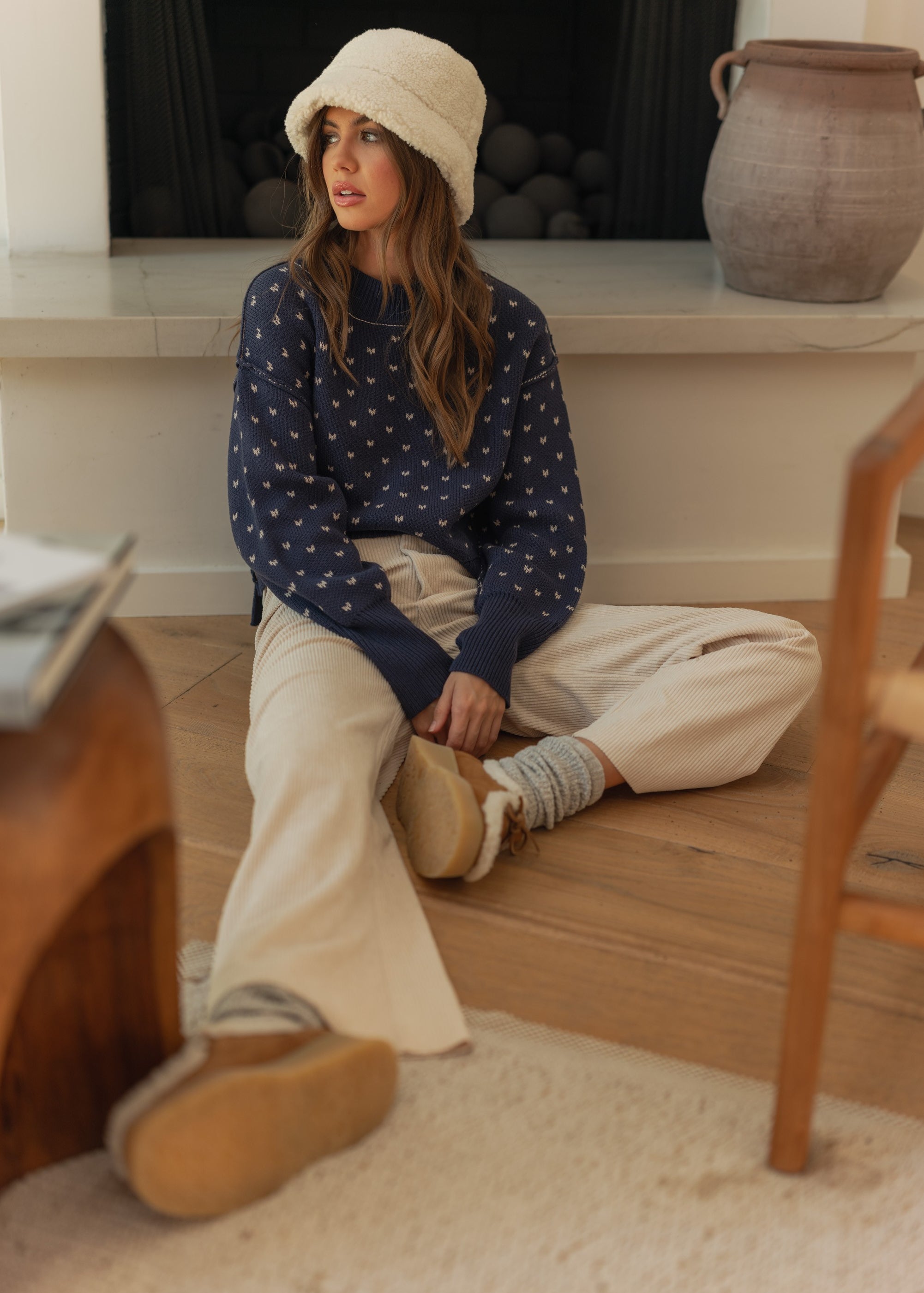 Heartbeat Patterned Cropped Sweater - alldeserved.com