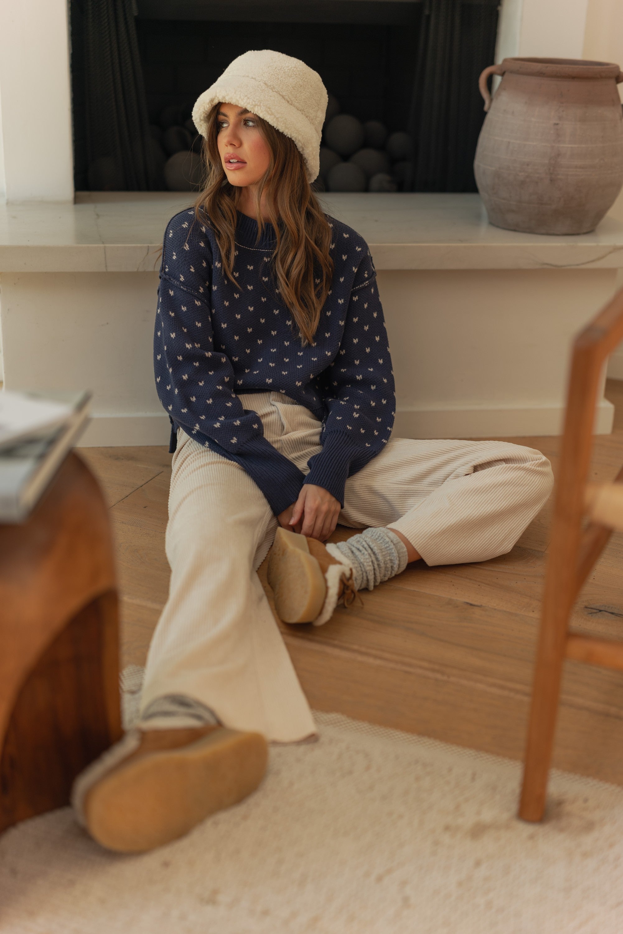 Heartbeat Patterned Cropped Sweater - alldeserved.com