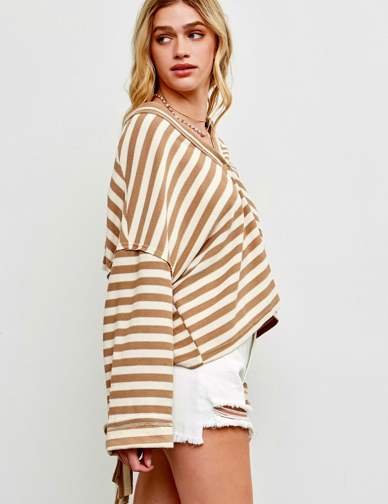 Blanche Oversized Striped Sweatshirt - alldeserved.com