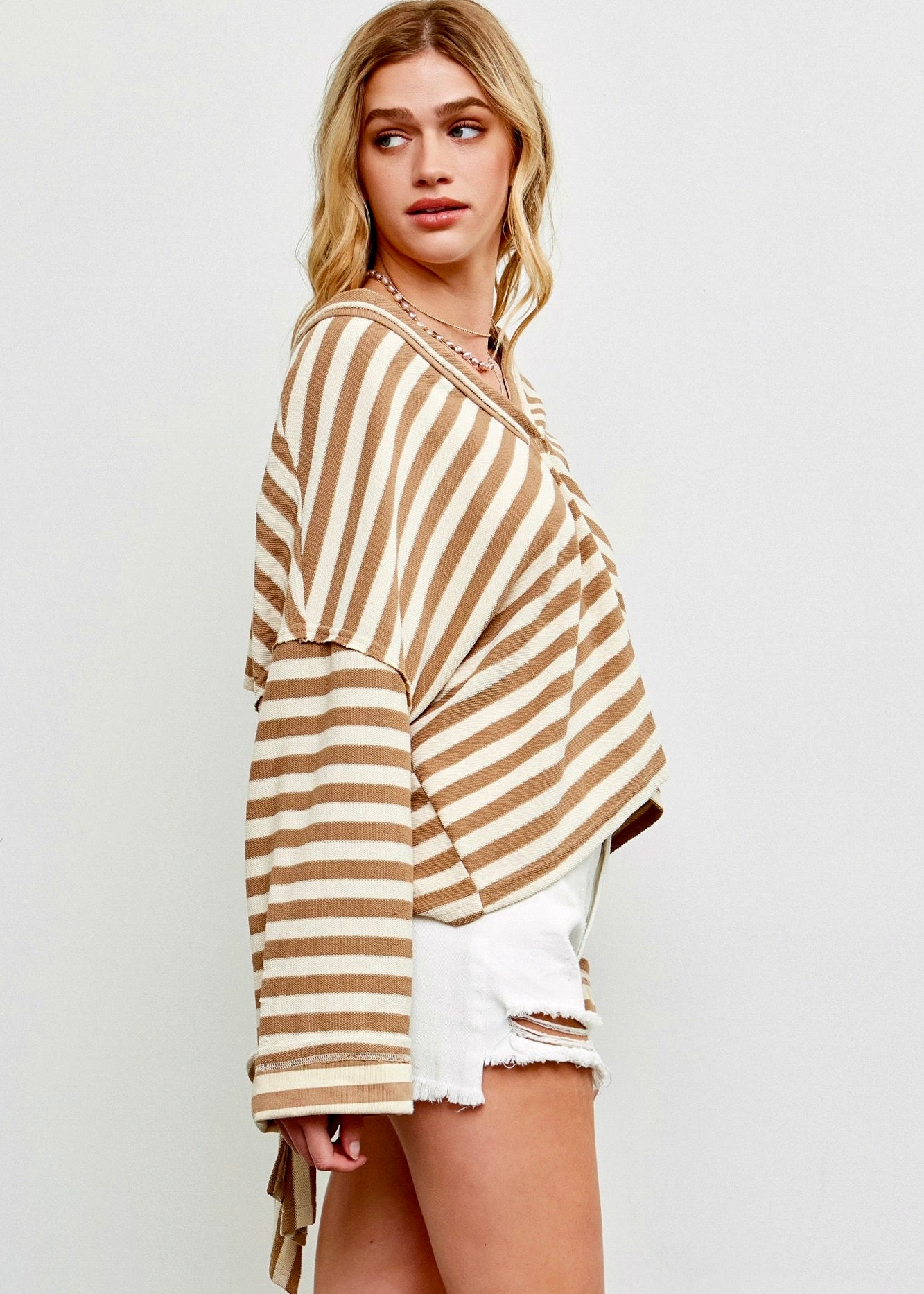 Blanche Oversized Striped Sweatshirt - alldeserved.com
