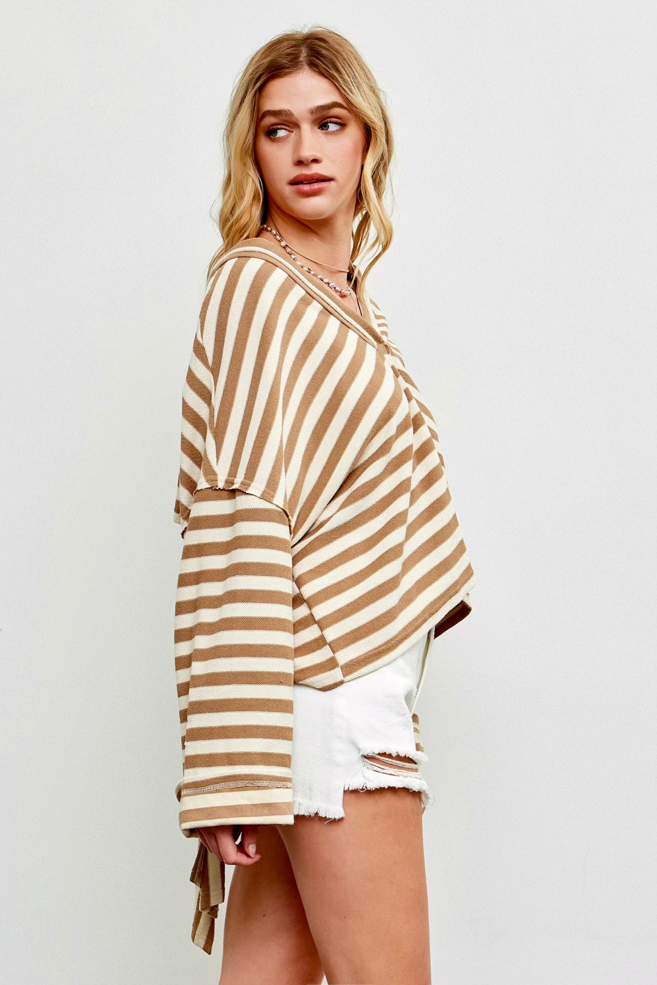 Blanche Oversized Striped Sweatshirt - alldeserved.com