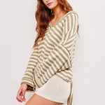 Blanche Oversized Striped Sweatshirt - alldeserved.com