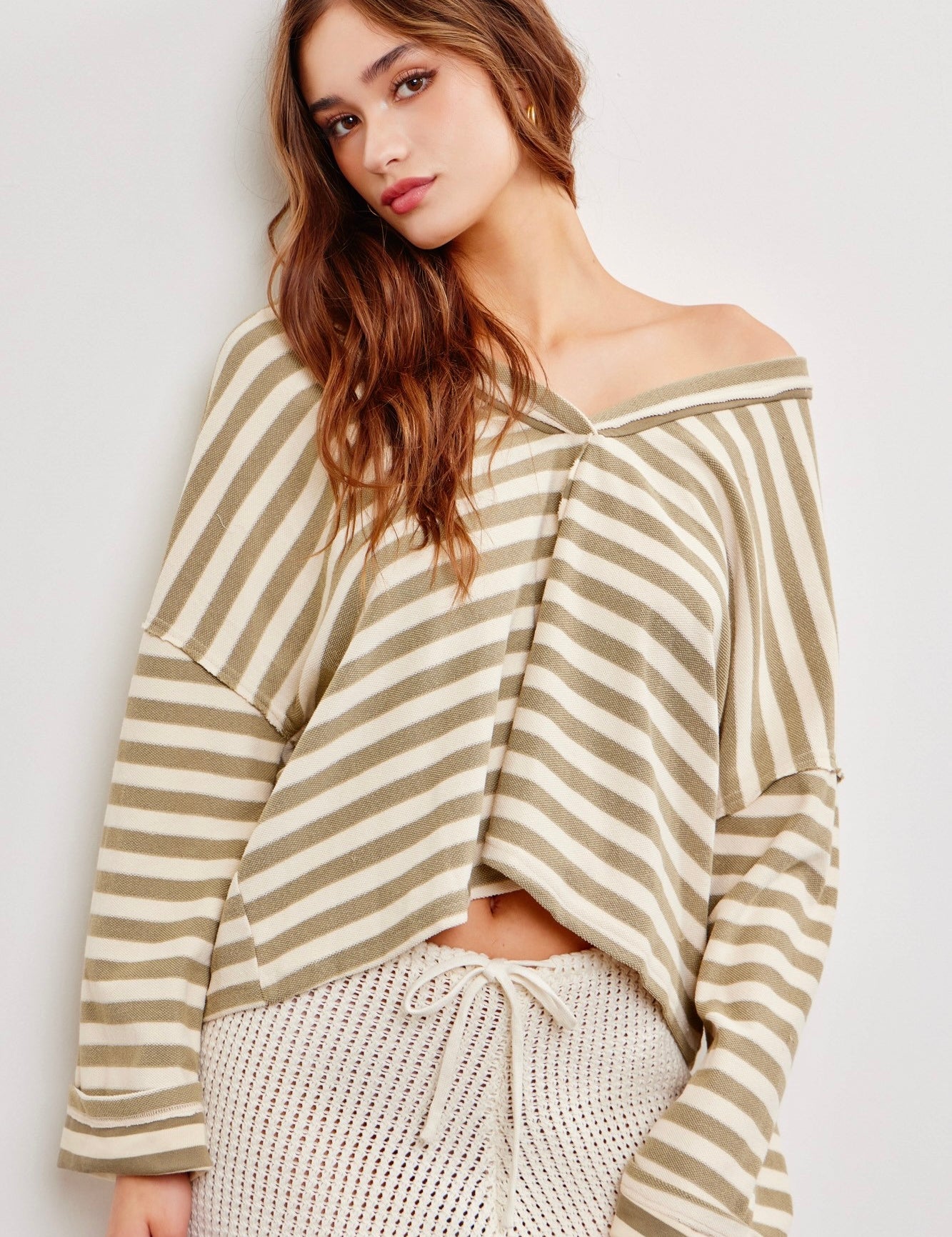 Blanche Oversized Striped Sweatshirt - alldeserved.com