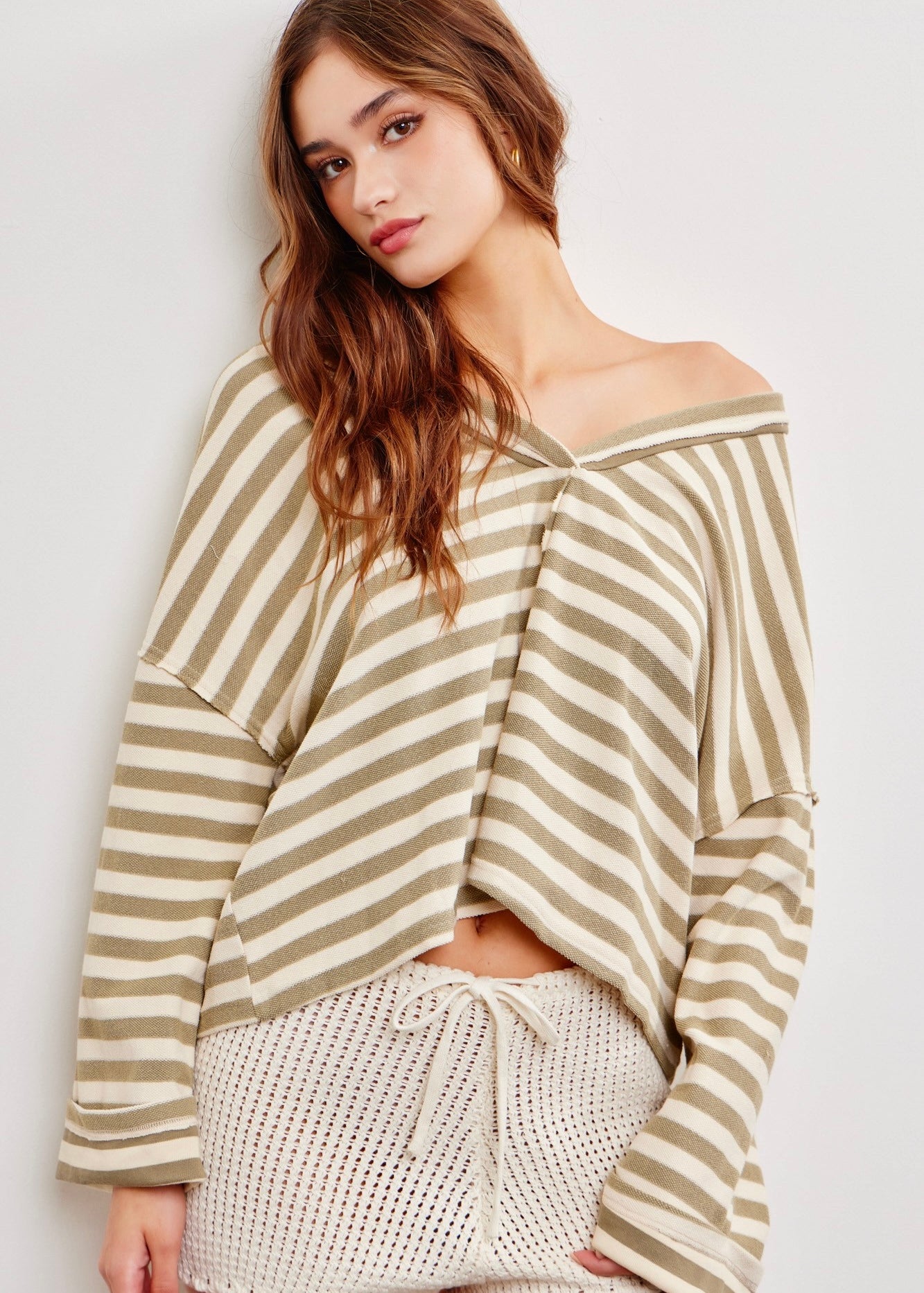 Blanche Oversized Striped Sweatshirt - alldeserved.com