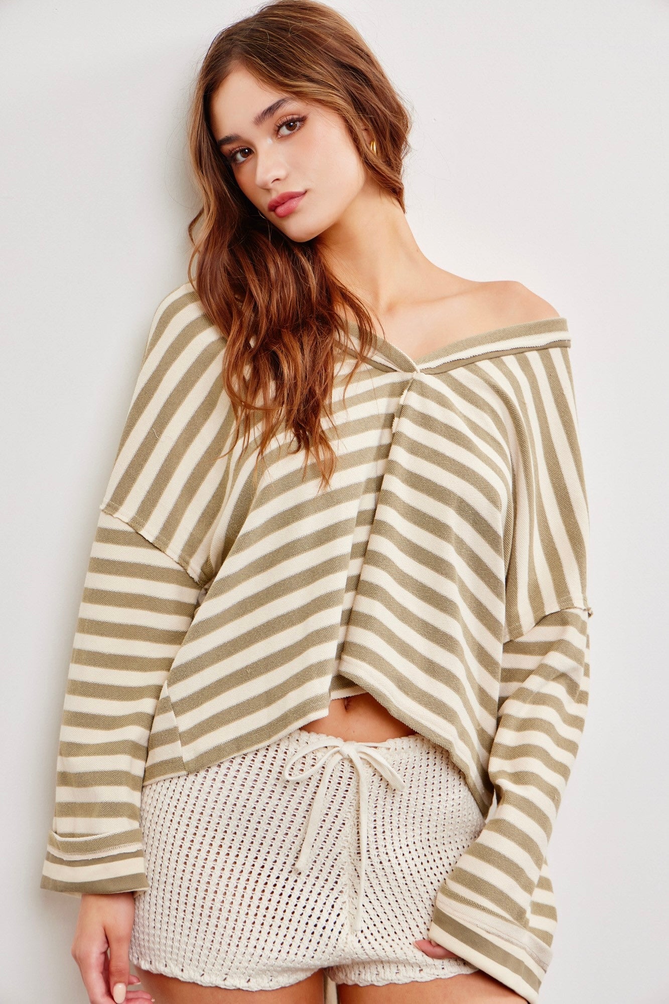 Blanche Oversized Striped Sweatshirt - alldeserved.com