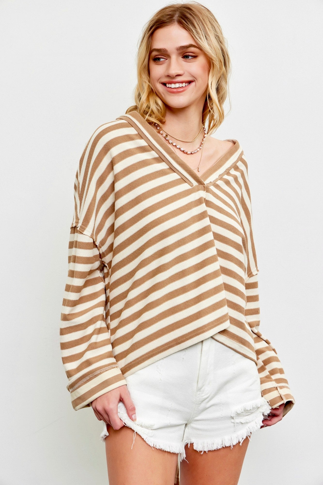 Blanche Oversized Striped Sweatshirt - alldeserved.com