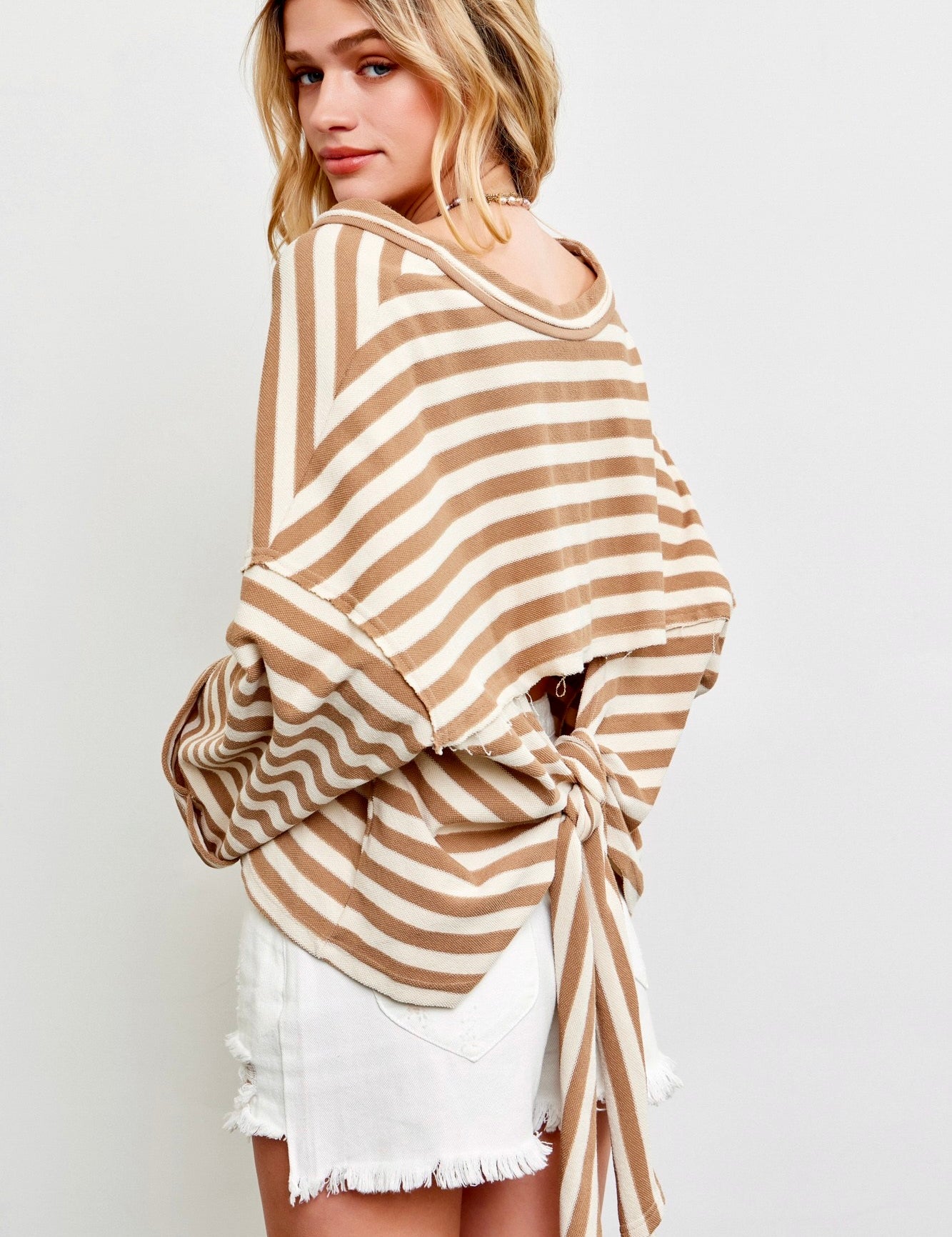 Blanche Oversized Striped Sweatshirt - alldeserved.com
