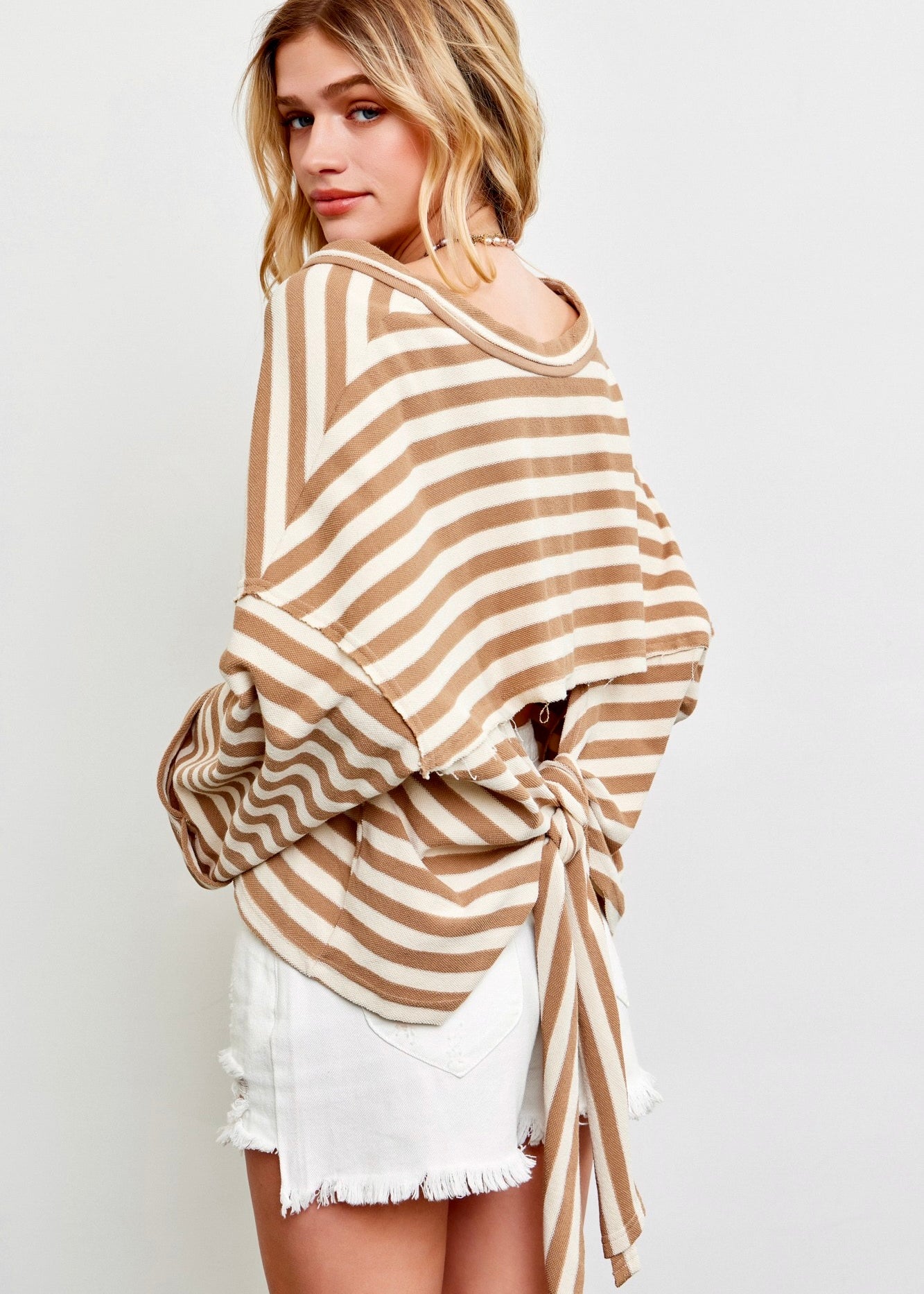 Blanche Oversized Striped Sweatshirt - alldeserved.com