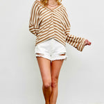 Blanche Oversized Striped Sweatshirt - alldeserved.com