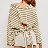 Blanche Oversized Striped Sweatshirt - alldeserved.com
