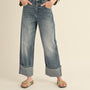 Ayla Straight Leg Cuffed Hem Jeans - alldeserved.com
